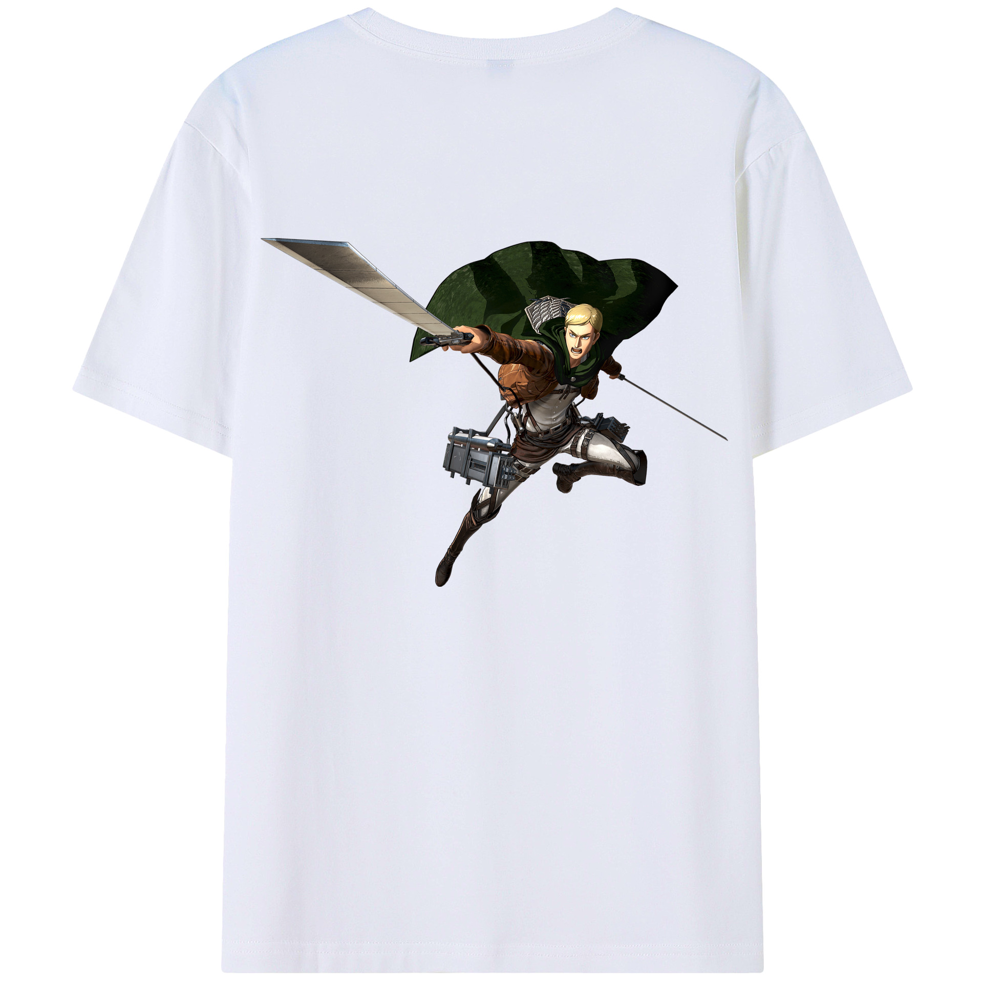 （画像用） 進撃の巨人 エルヴィン・スミス Attack on Titan Erwin Smith レディース半袖Tシャツ(バックプリント)