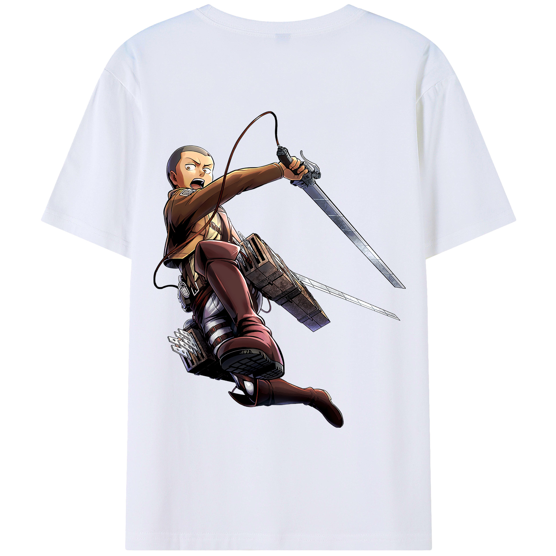 （画像用） 進撃の巨人 コニー·スプリンガー Attack on Titan Connie Springer レディース半袖Tシャツ(バックプリント)