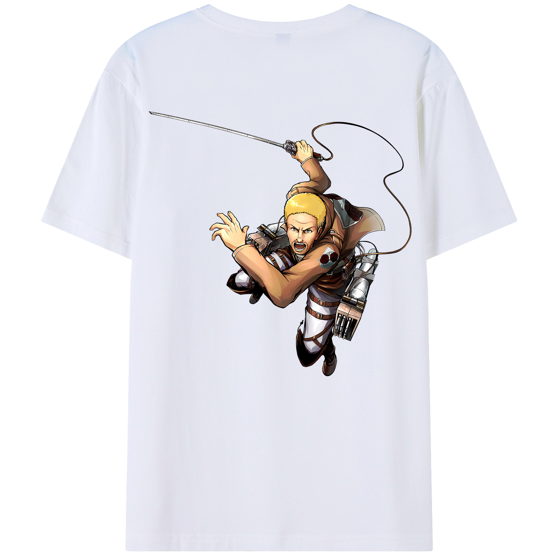 （画像用） 進撃の巨人 ハンネス Attack on Titan Hannes レディース半袖Tシャツ(バックプリント)