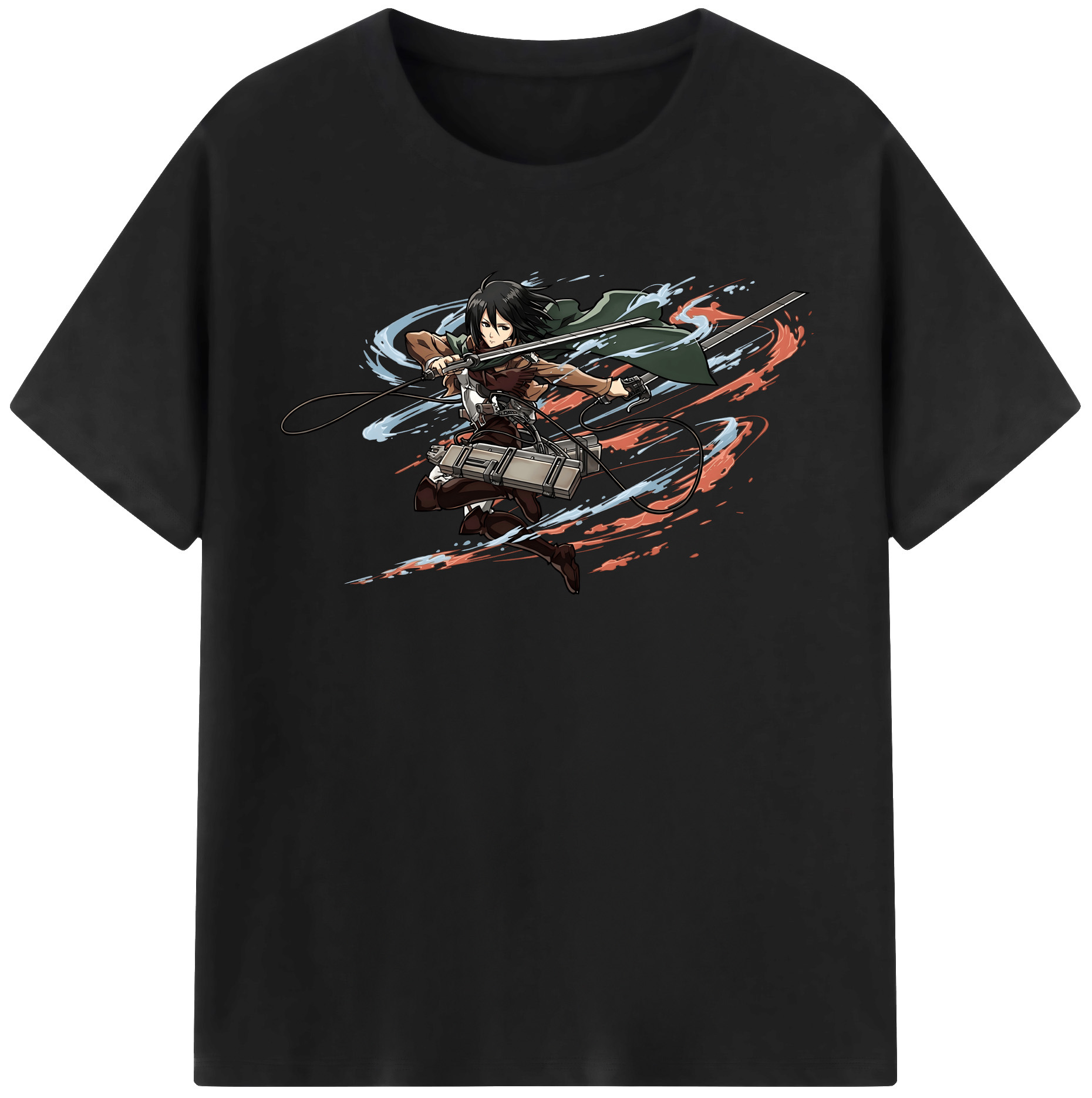 （画像用） 進撃の巨人 ミカサ·アッカーマン Attack on Titan Mikasa Ackerman レディースカジュアルプリントTシャツ（綿100％）