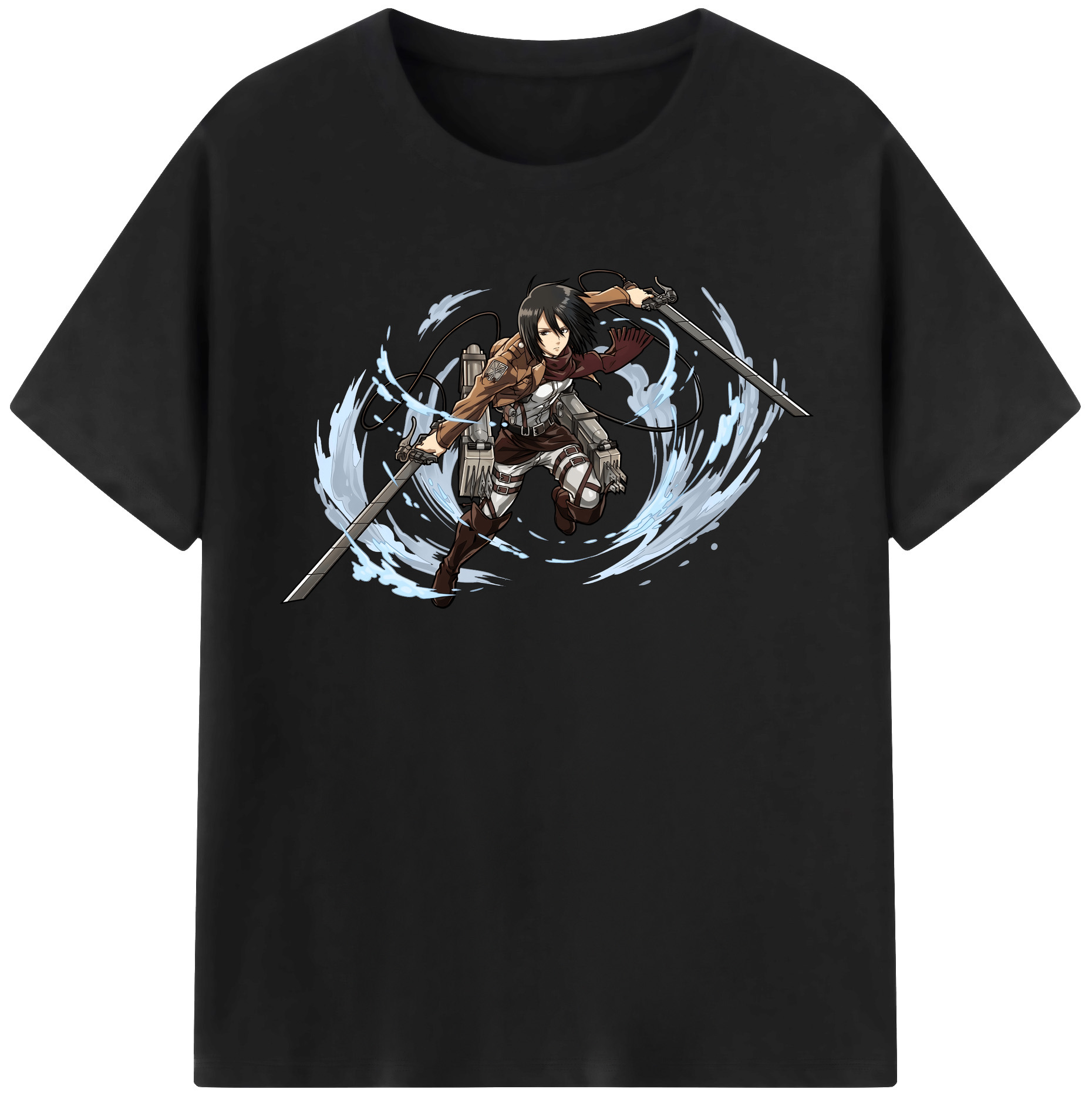 （画像用） 進撃の巨人 ミカサ·アッカーマン Attack on Titan Mikasa Ackerman レディースカジュアルプリントTシャツ（綿100％）