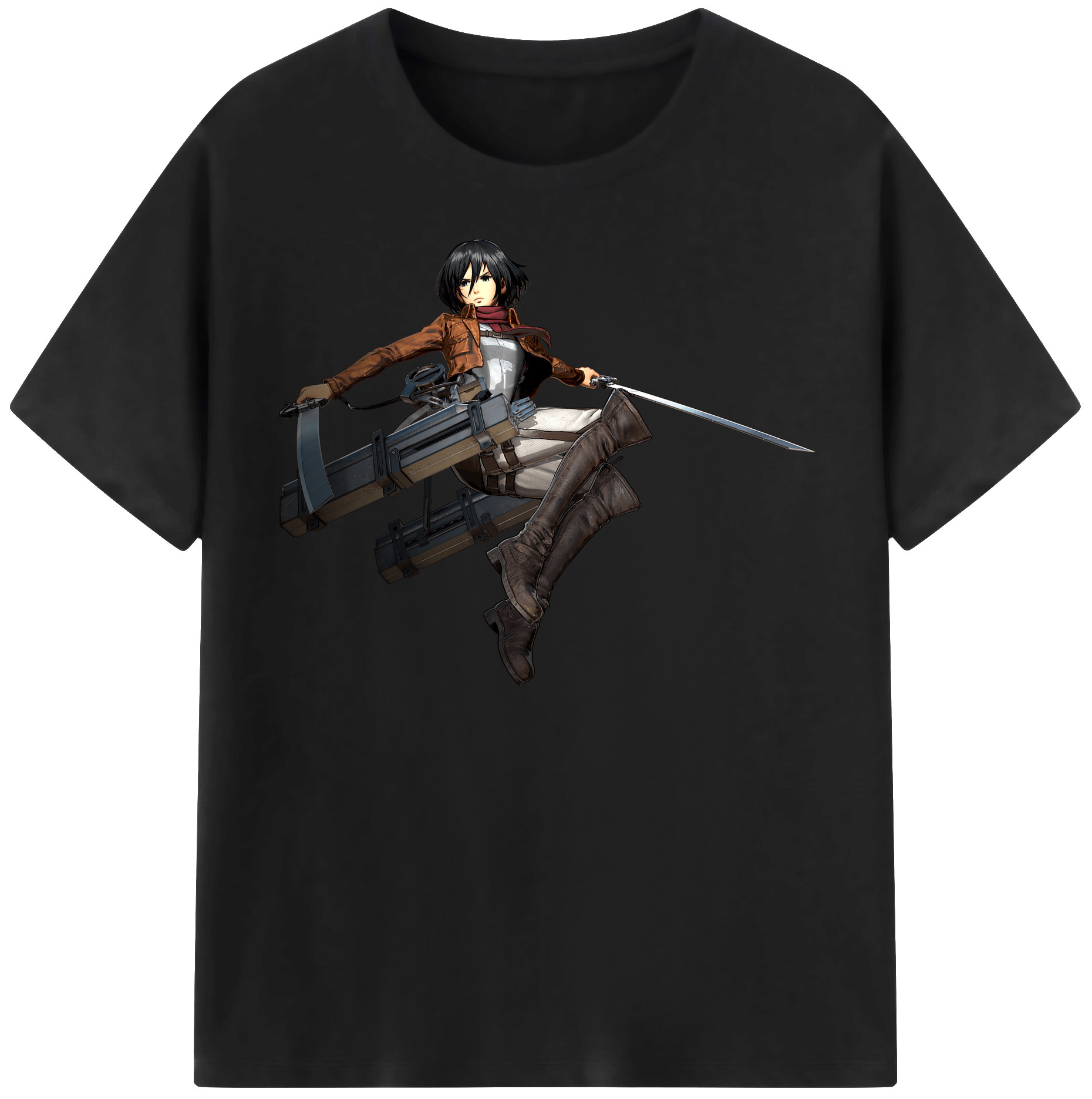 （画像用） 進撃の巨人 ミカサ·アッカーマン Attack on Titan Mikasa Ackerman レディースカジュアルプリントTシャツ（綿100％）