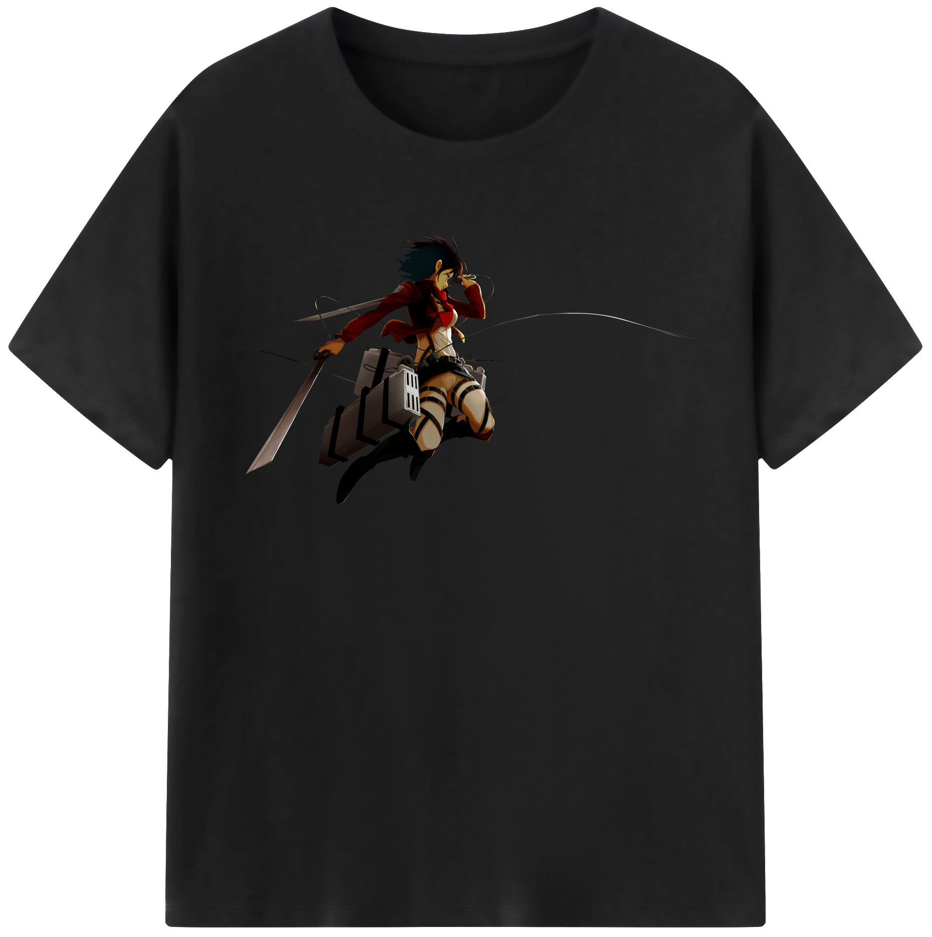 （画像用） 進撃の巨人 ミカサ·アッカーマン Attack on Titan Mikasa Ackerman レディースカジュアルプリントTシャツ（綿100％）