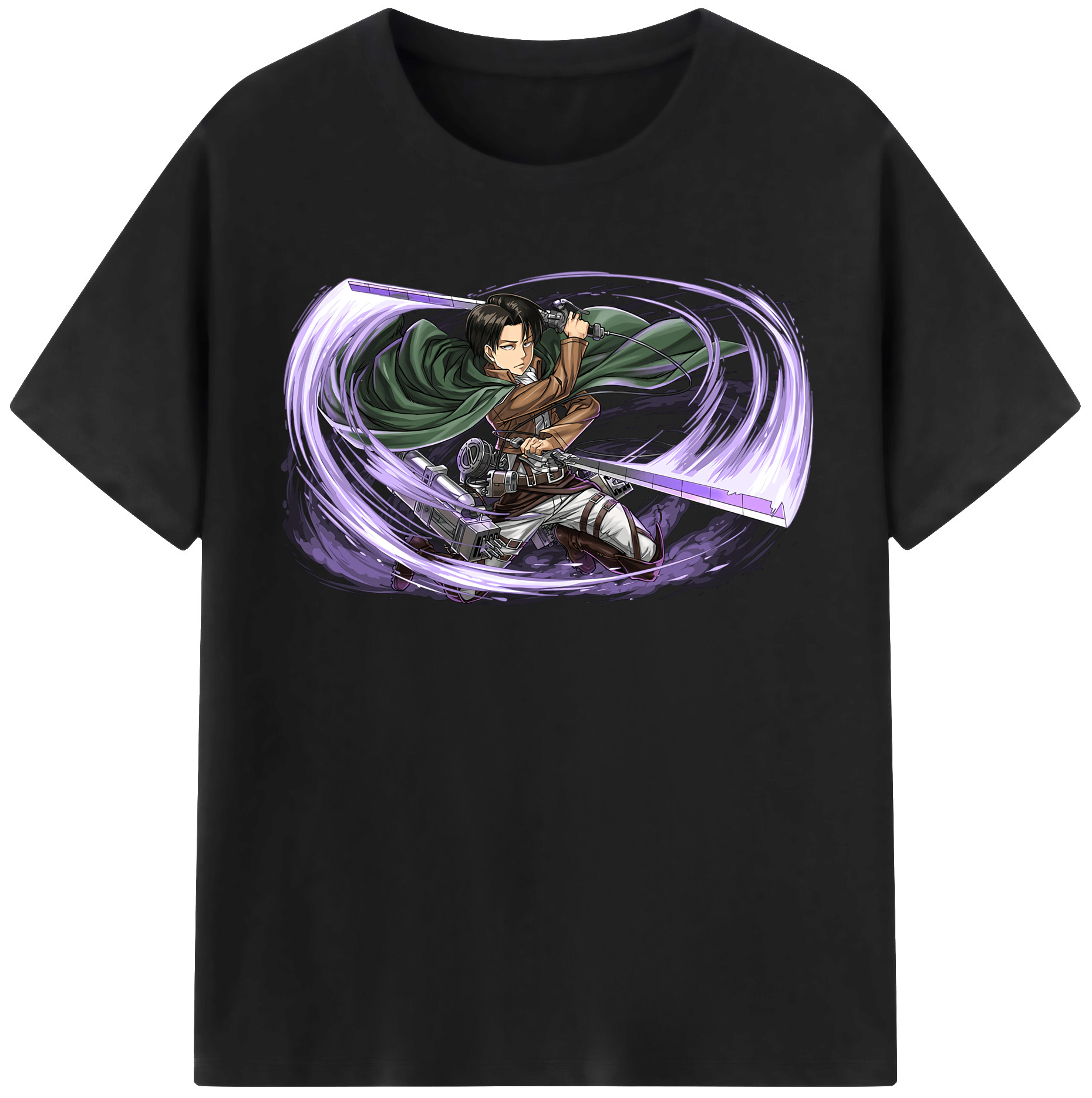 （画像用） 進撃の巨人 リヴァイ·アッカーマン Attack on Titan Levi Ackerman レディースカジュアルプリントTシャツ（綿100％）