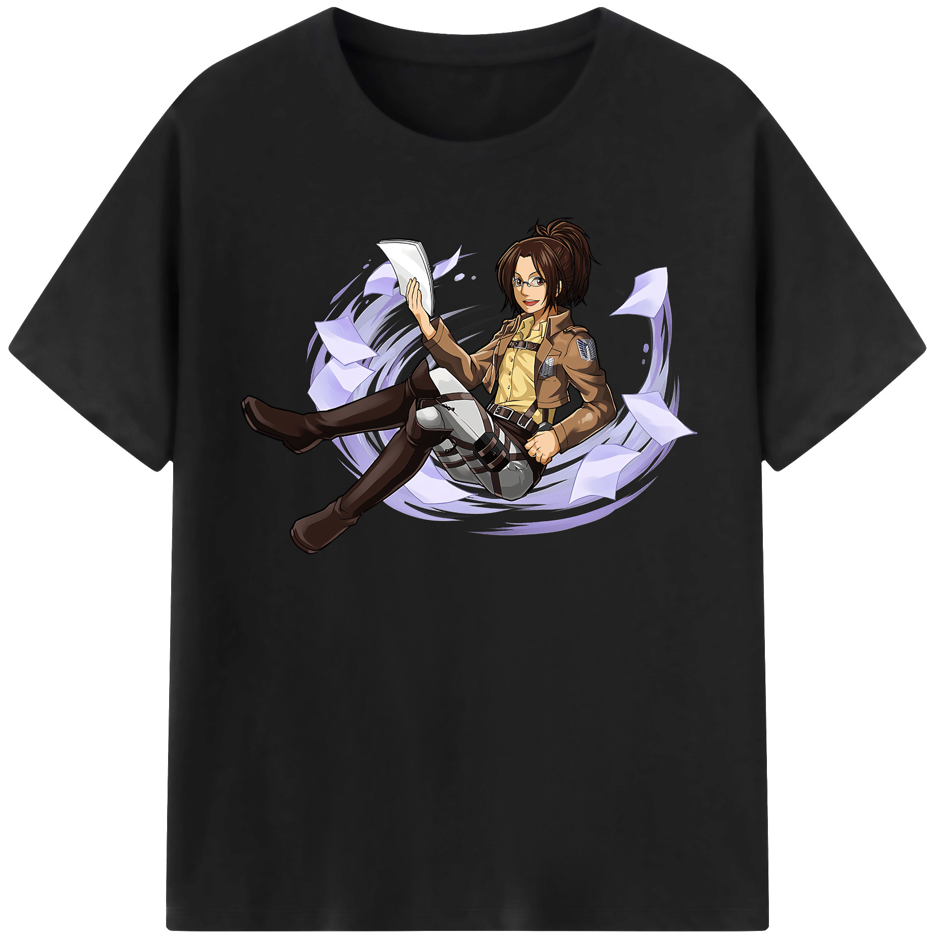 （画像用） 進撃の巨人 ハンジ·ゾエ Attack on Titan Hanji Zoe レディースカジュアルプリントTシャツ（綿100％）
