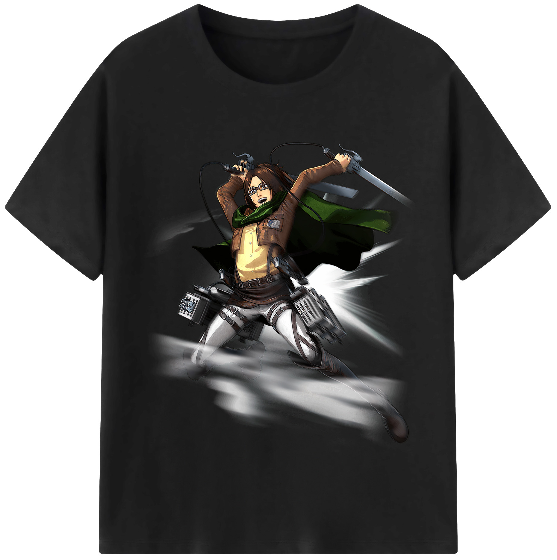 （画像用） 進撃の巨人 ハンジ·ゾエ Attack on Titan Hanji Zoe レディースカジュアルプリントTシャツ（綿100％）