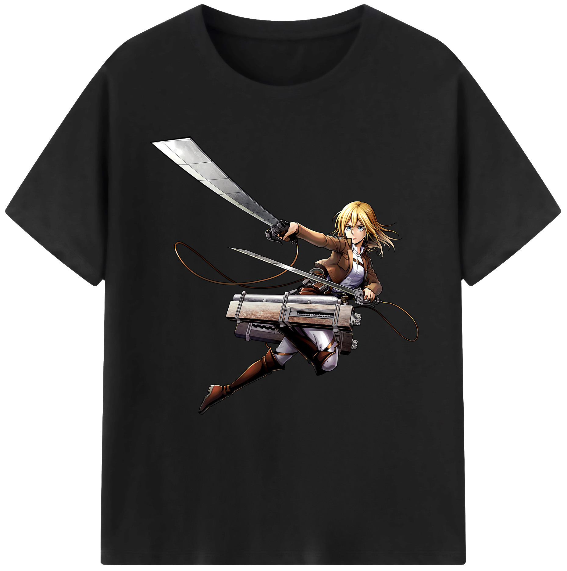 （画像用） 進撃の巨人 クリスタ·レンズ Attack on Titan Christa Lenz レディースカジュアルプリントTシャツ（綿100％）