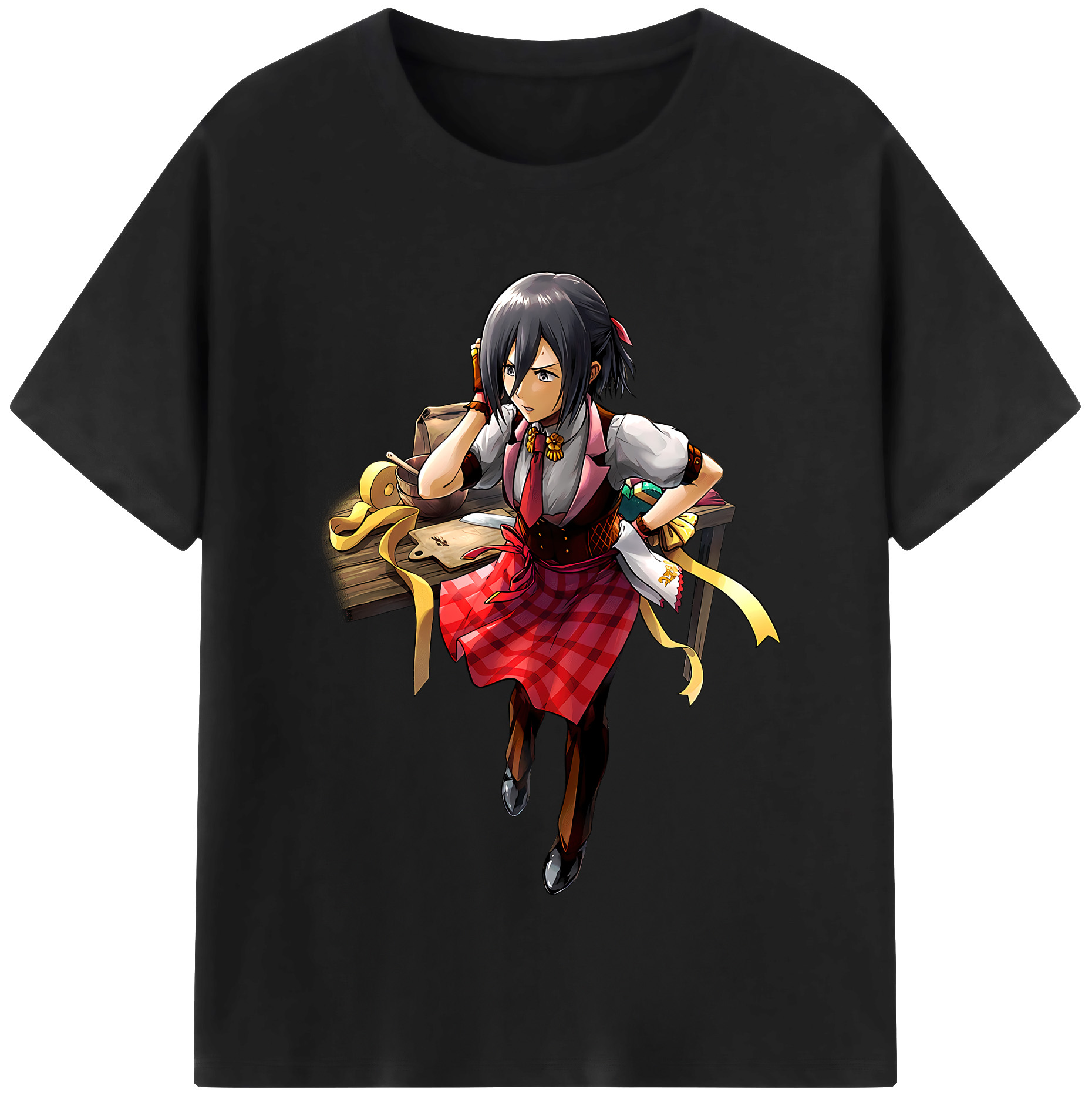 （画像用） 進撃の巨人 ミカサ·アッカーマン Attack on Titan Mikasa Ackerman レディースカジュアルプリントTシャツ（綿100％）