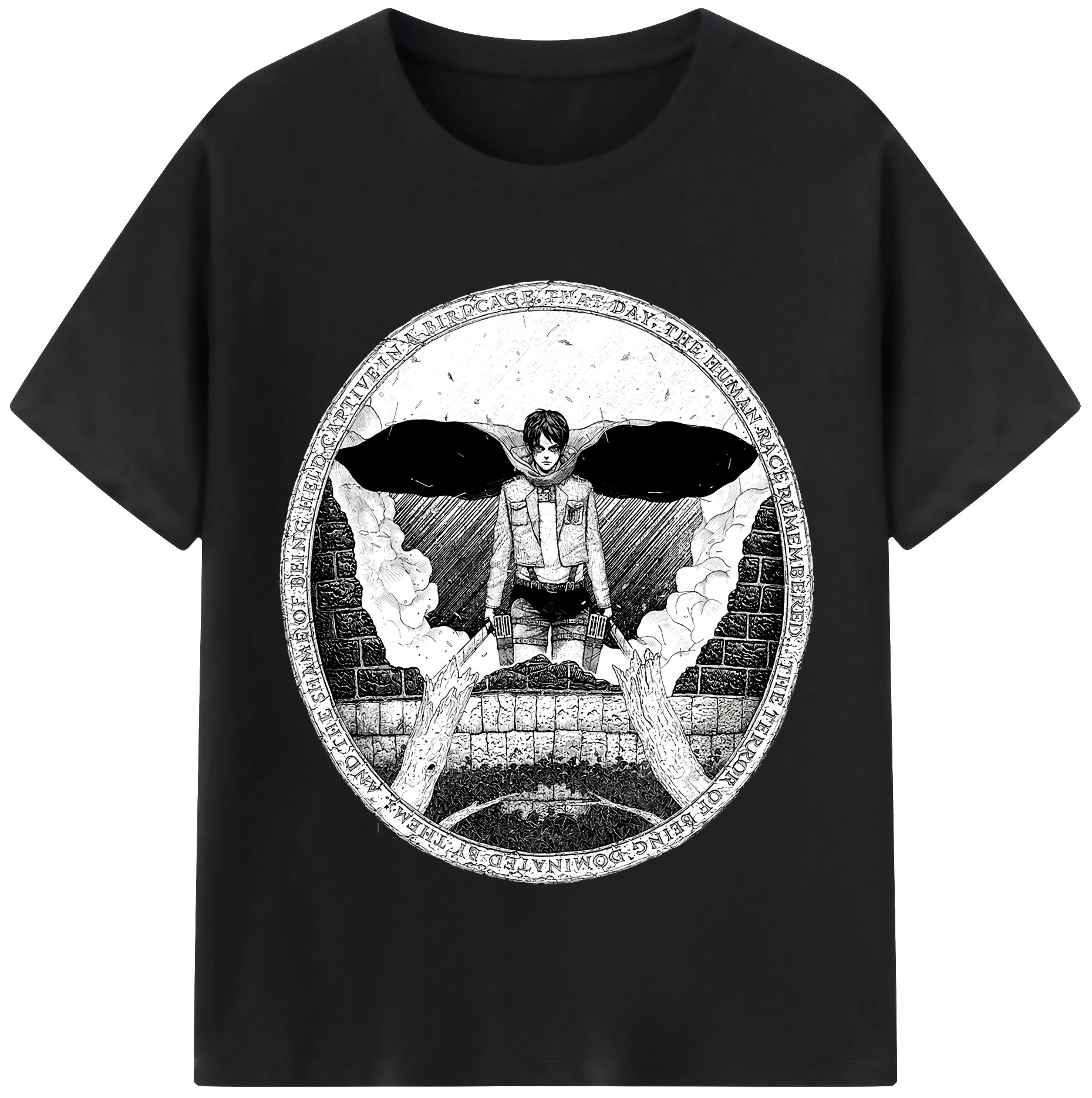 （画像用） 進撃の巨人 エレン･イェーガー Attack on Titan Eren Jäger レディースカジュアルプリントTシャツ（綿100％）