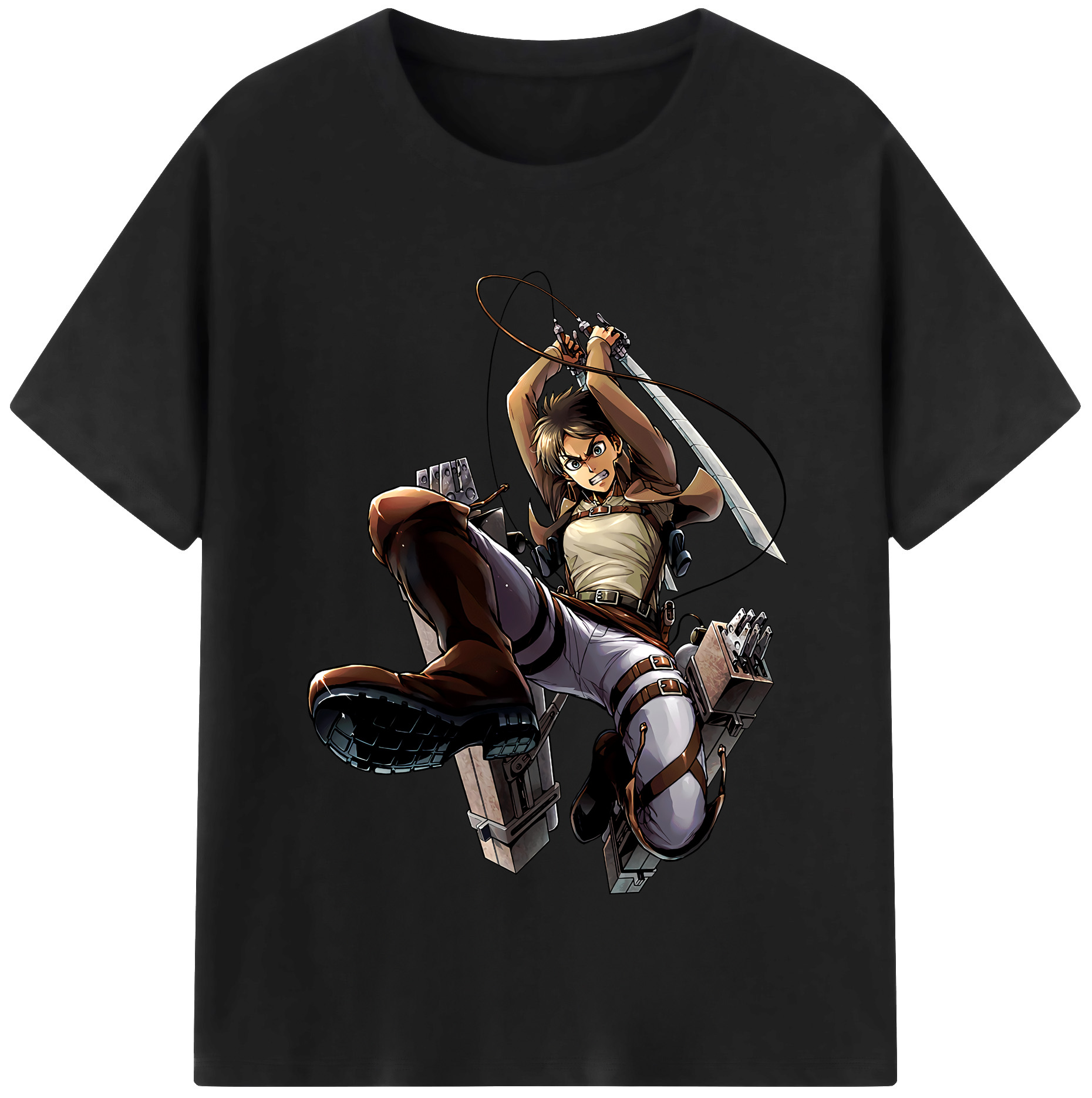 （画像用） 進撃の巨人 エレン･イェーガー Attack on Titan Eren Jäger レディースカジュアルプリントTシャツ（綿100％）