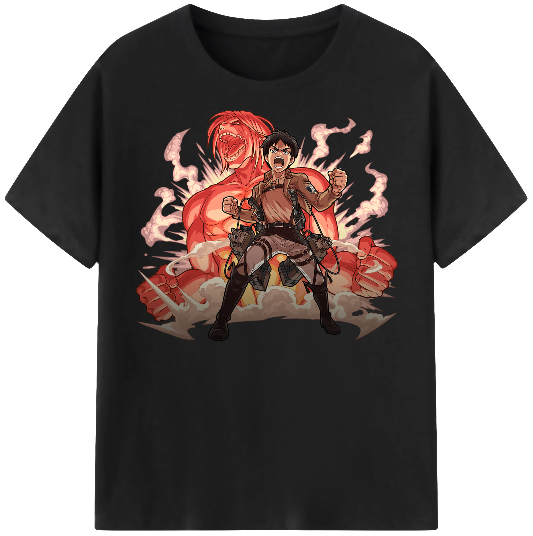 （画像用） 進撃の巨人 エレン･イェーガー Attack on Titan Eren Jäger レディースカジュアルプリントTシャツ（綿100％）