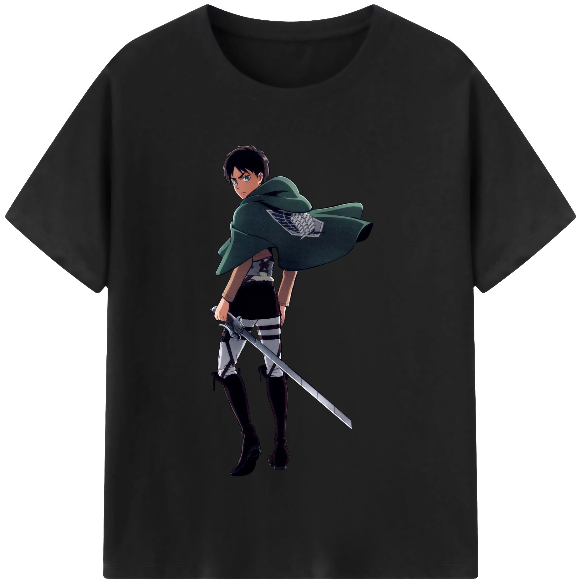 （画像用） 進撃の巨人 エレン･イェーガー Attack on Titan Eren Jäger レディースカジュアルプリントTシャツ（綿100％）