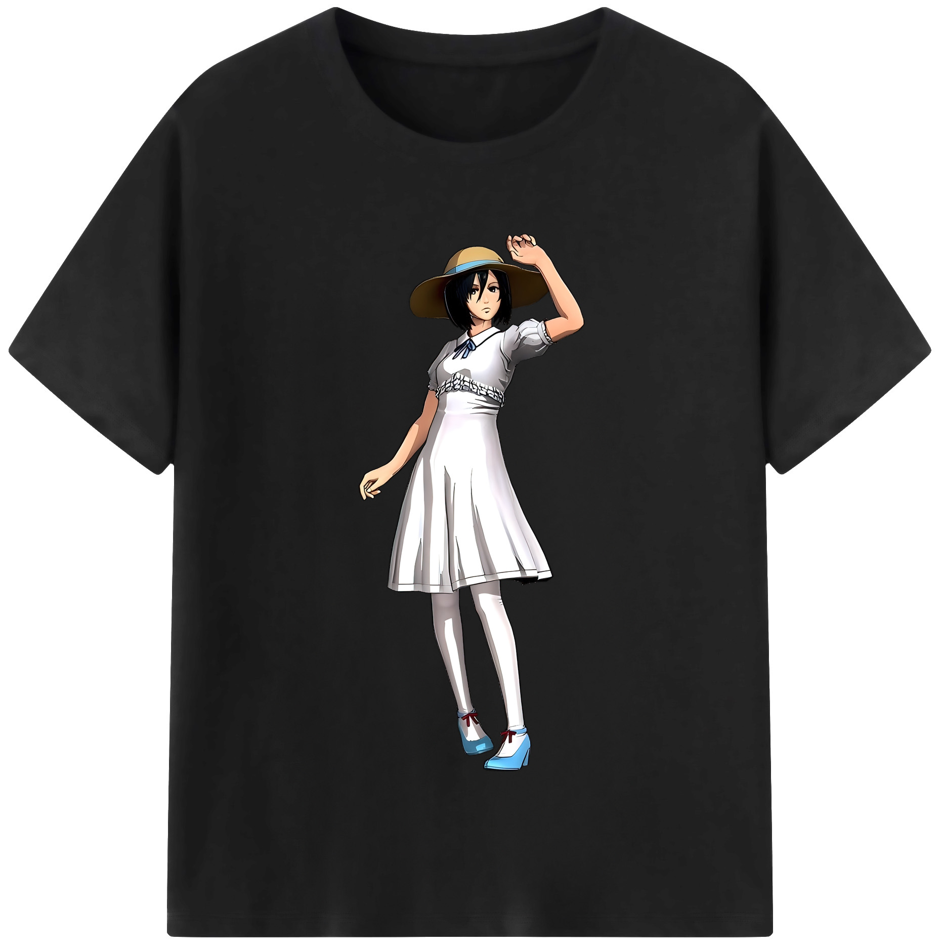 （画像用） 進撃の巨人 ミカサ·アッカーマン Attack on Titan Mikasa Ackerman レディースカジュアルプリントTシャツ（綿100％）