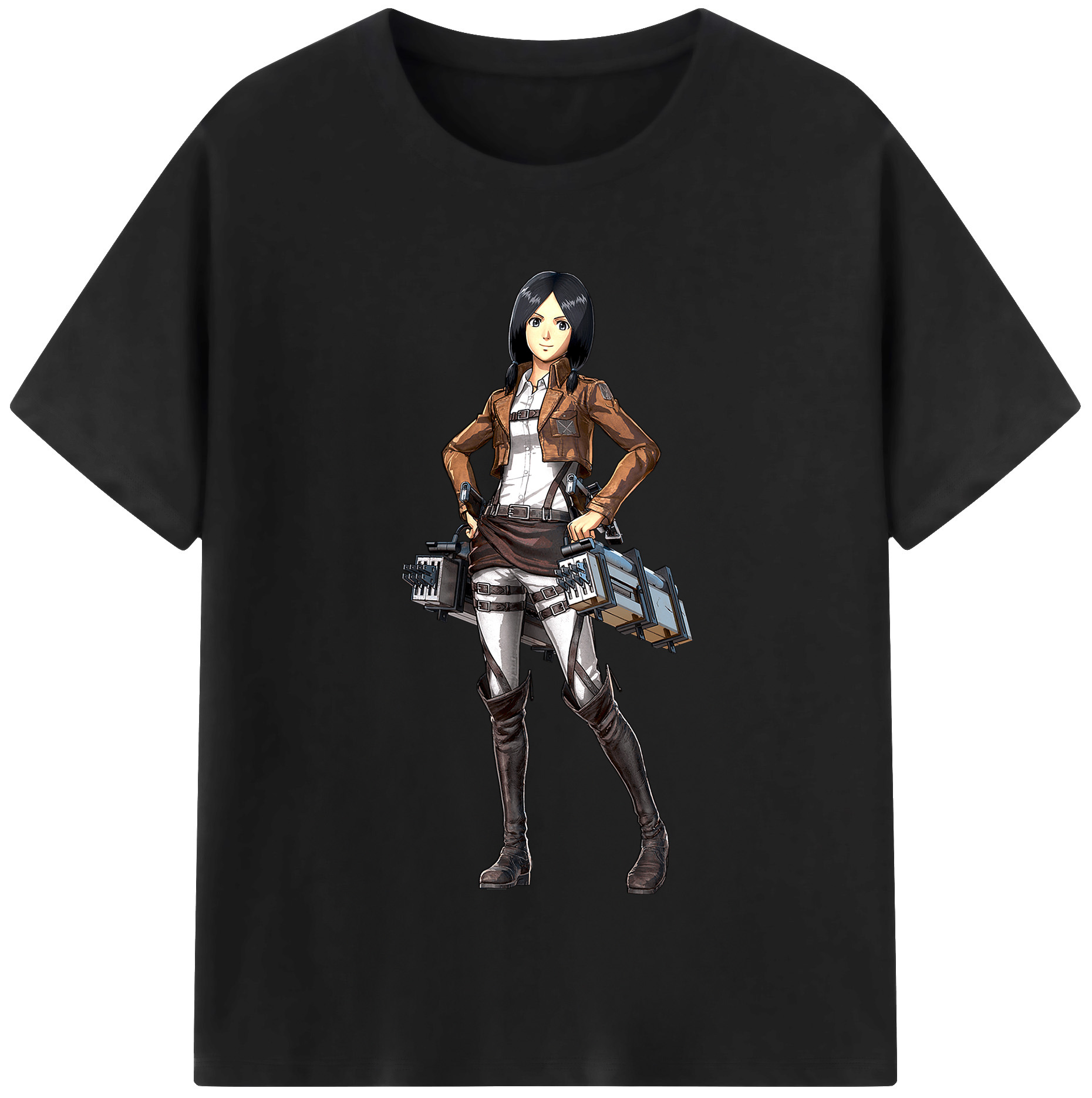 （画像用） 進撃の巨人 ミカサ·アッカーマン Attack on Titan Mikasa Ackerman レディースカジュアルプリントTシャツ（綿100％）