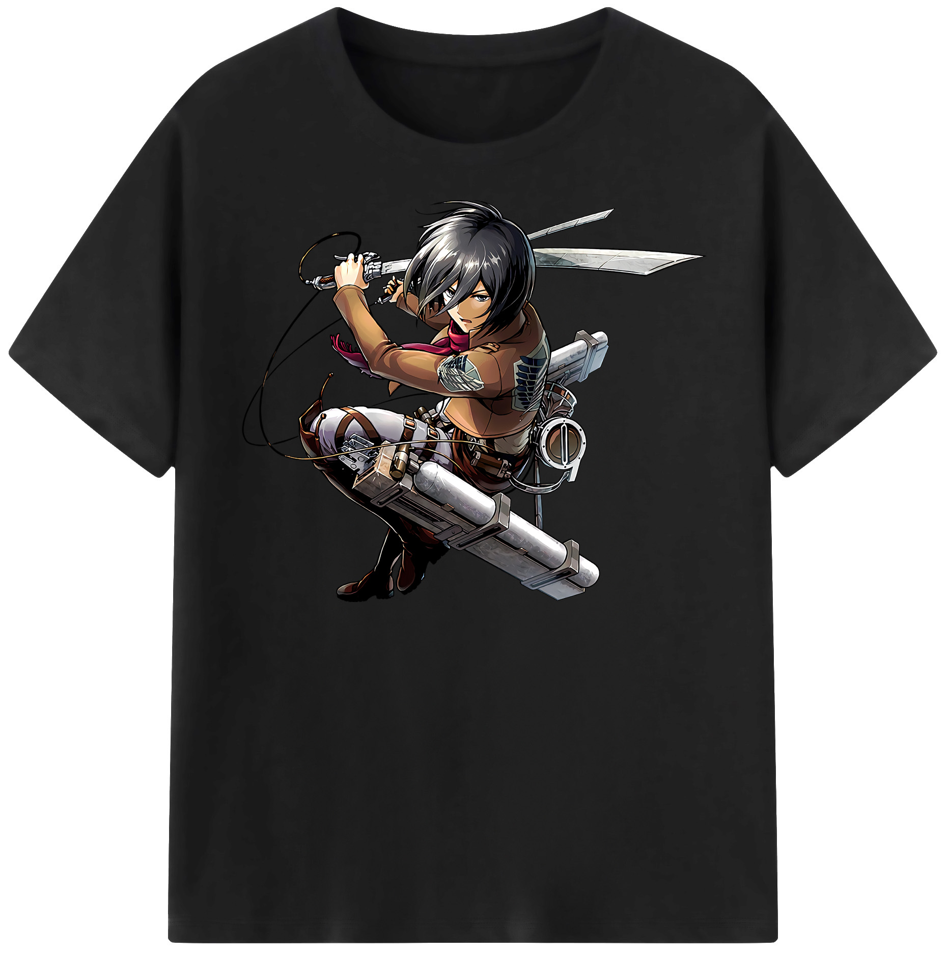 （画像用） 進撃の巨人 ミカサ·アッカーマン Attack on Titan Mikasa Ackerman レディースカジュアルプリントTシャツ（綿100％）