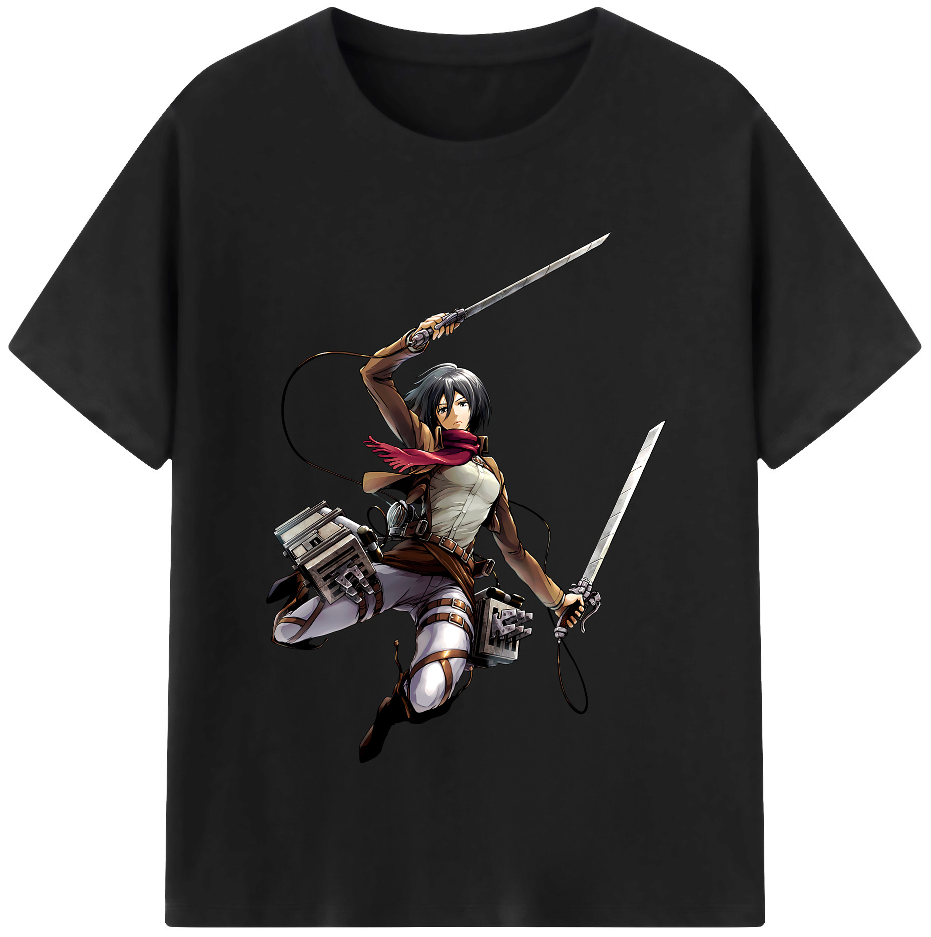 （画像用） 進撃の巨人 ミカサ·アッカーマン Attack on Titan Mikasa Ackerman レディースカジュアルプリントTシャツ（綿100％）