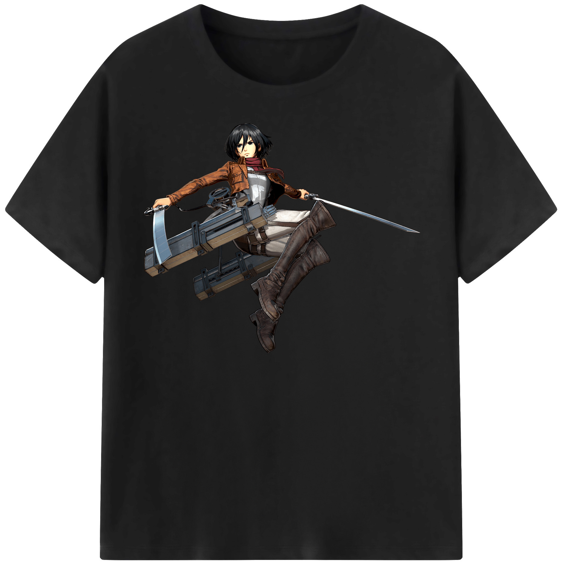 （画像用） 進撃の巨人 ミカサ·アッカーマン Attack on Titan Mikasa Ackerman レディースカジュアルプリントTシャツ（綿100％）