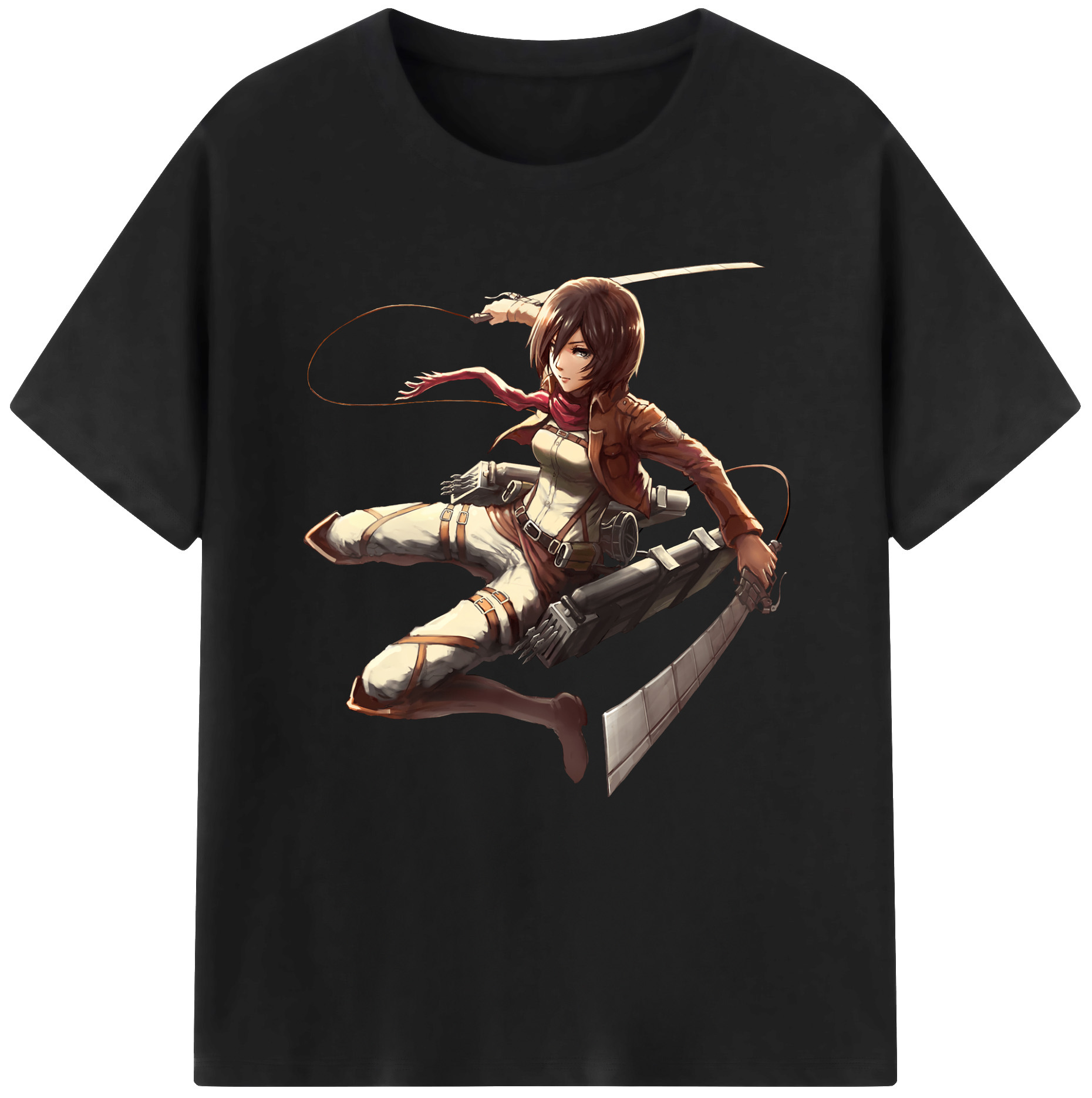 （画像用） 進撃の巨人 ミカサ·アッカーマン Attack on Titan Mikasa Ackerman レディースカジュアルプリントTシャツ（綿100％）