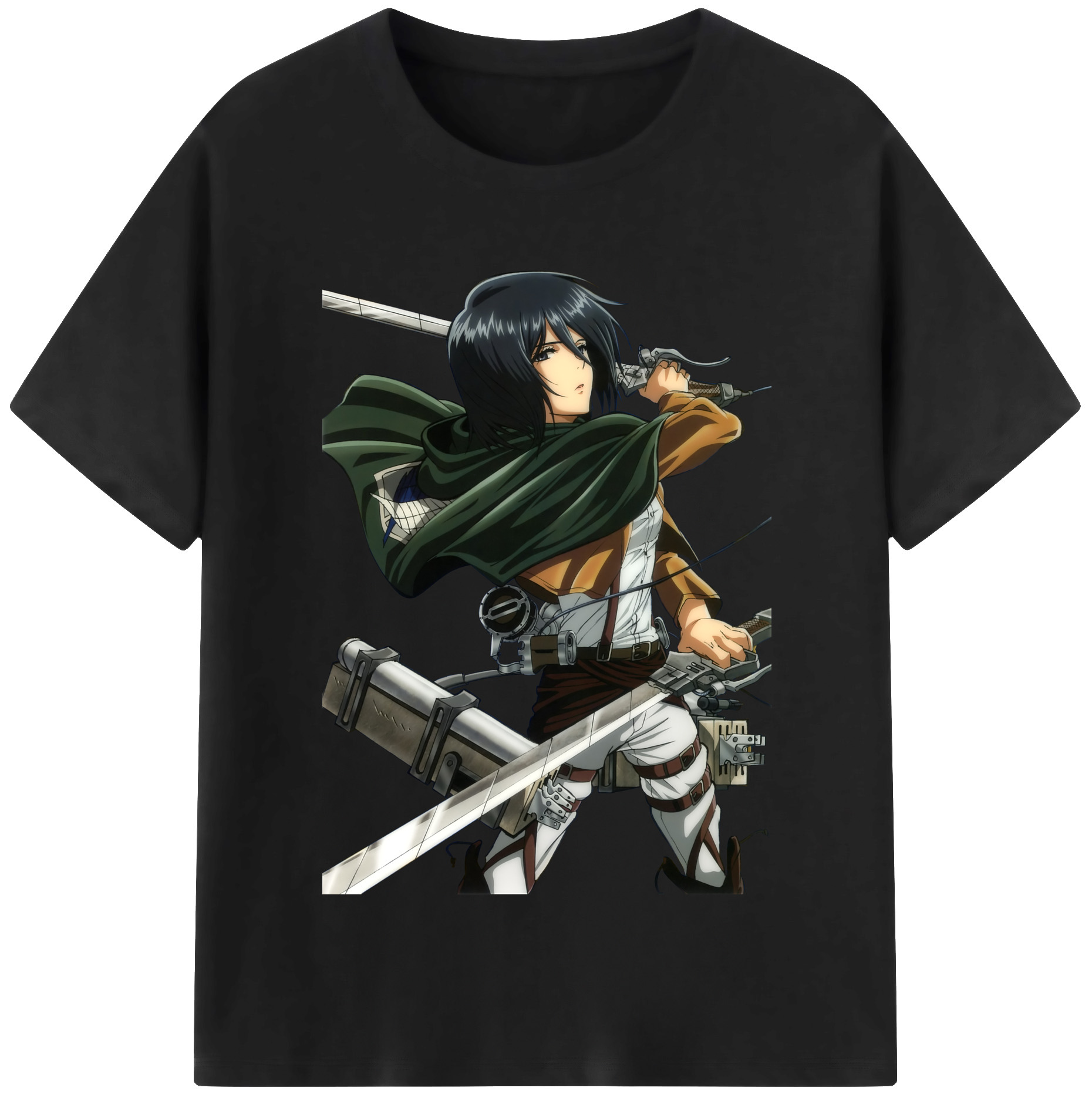 （画像用） 進撃の巨人 ミカサ·アッカーマン Attack on Titan Mikasa Ackerman レディースカジュアルプリントTシャツ（綿100％）