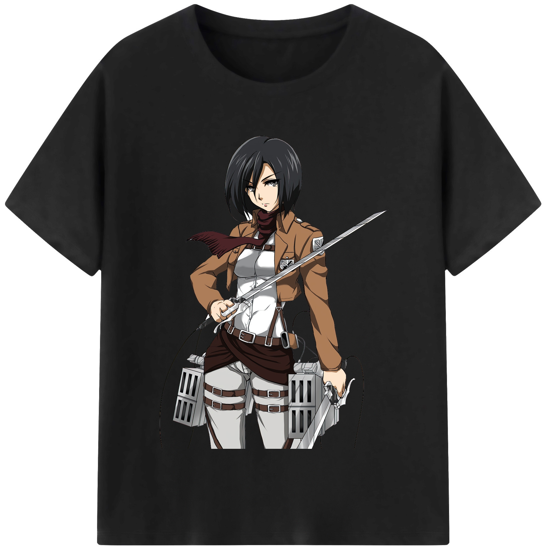 （画像用） 進撃の巨人 ミカサ·アッカーマン Attack on Titan Mikasa Ackerman レディースカジュアルプリントTシャツ（綿100％）
