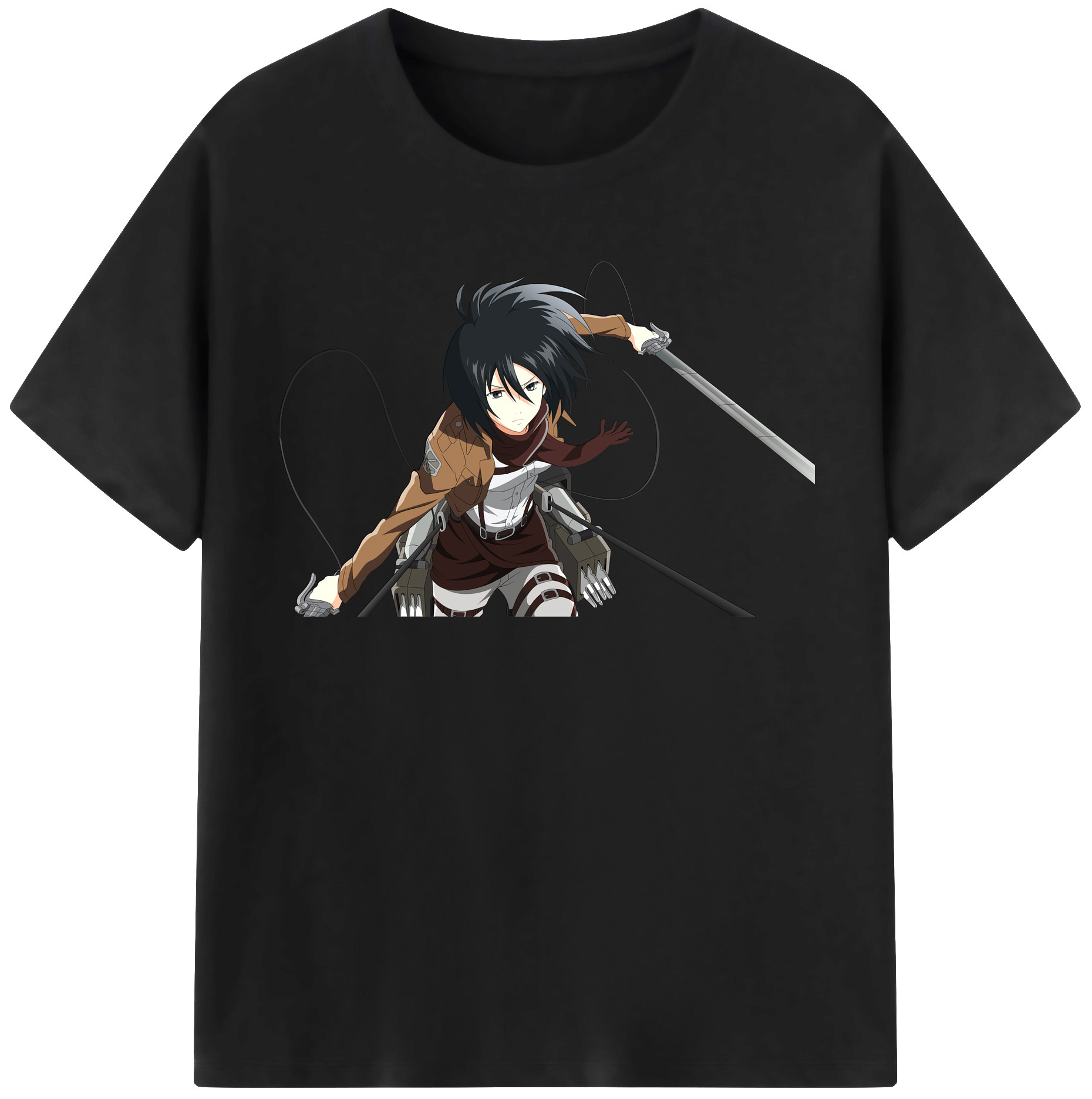 （画像用） 進撃の巨人 ミカサ·アッカーマン Attack on Titan Mikasa Ackerman レディースカジュアルプリントTシャツ（綿100％）