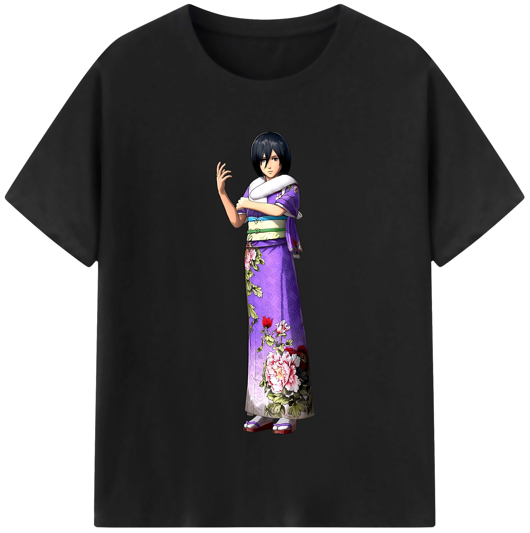 （画像用） 進撃の巨人 ミカサ·アッカーマン Attack on Titan Mikasa Ackerman レディースカジュアルプリントTシャツ（綿100％）