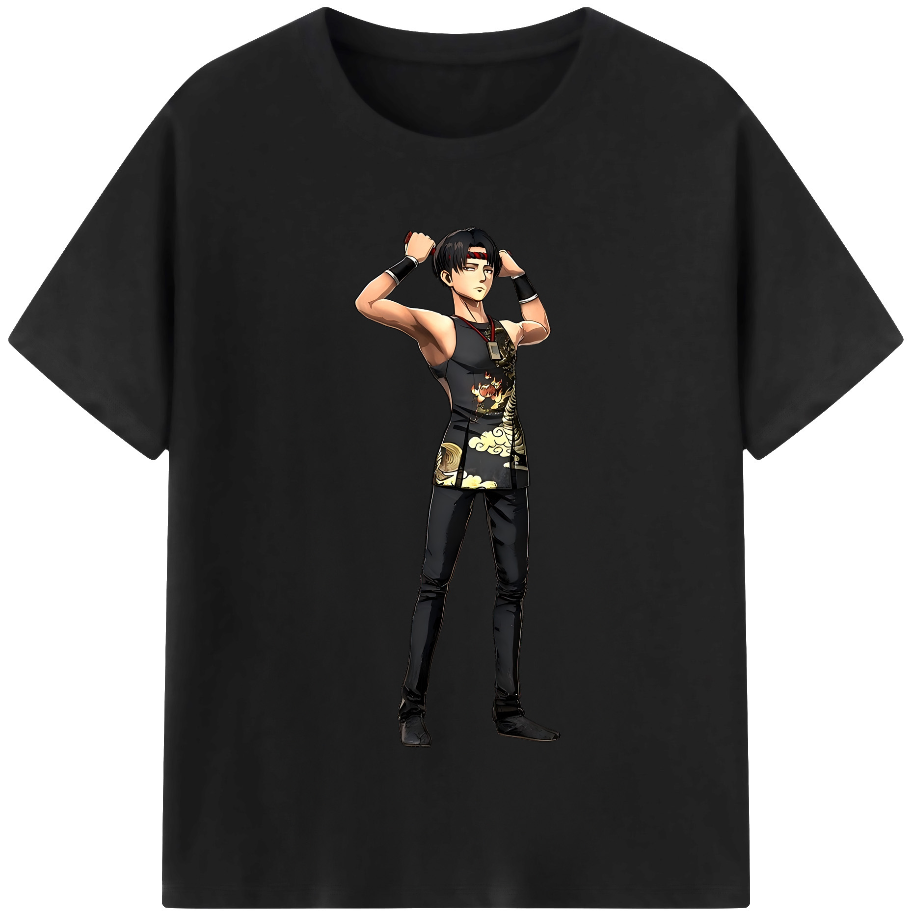 （画像用） 進撃の巨人 リヴァイ·アッカーマン Attack on Titan Levi Ackerman レディースカジュアルプリントTシャツ（綿100％）