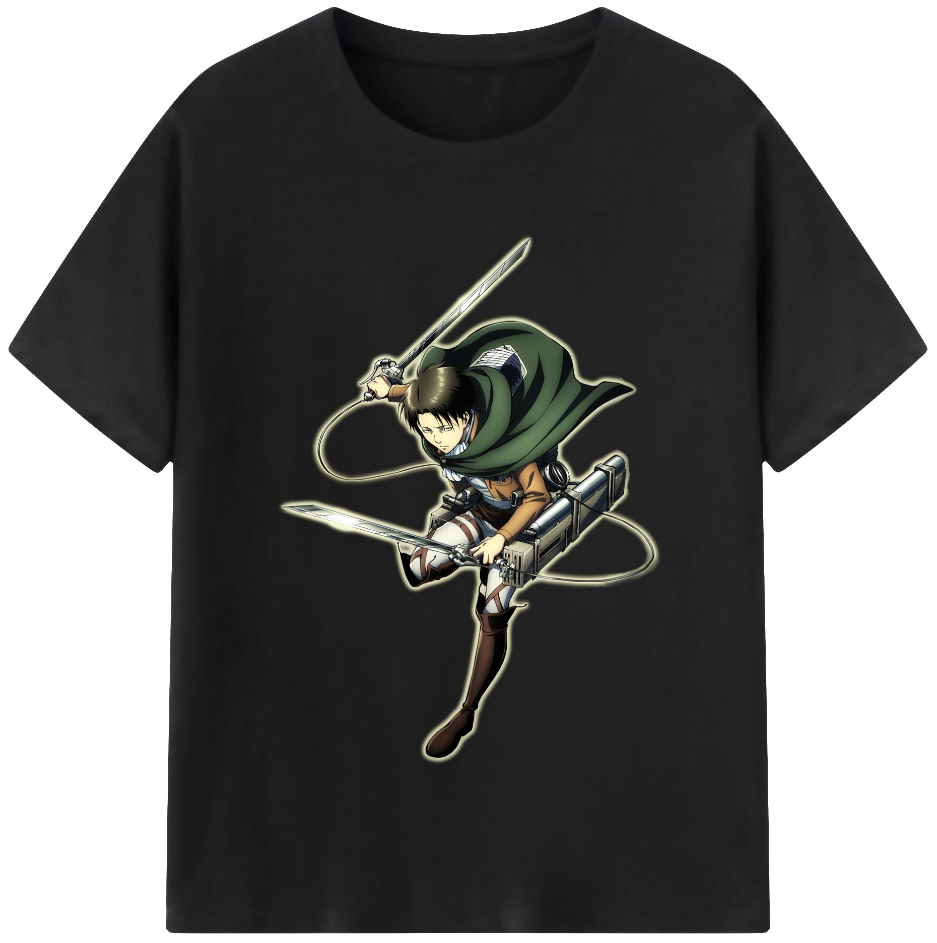 （画像用） 進撃の巨人 リヴァイ·アッカーマン Attack on Titan Levi Ackerman レディースカジュアルプリントTシャツ（綿100％）