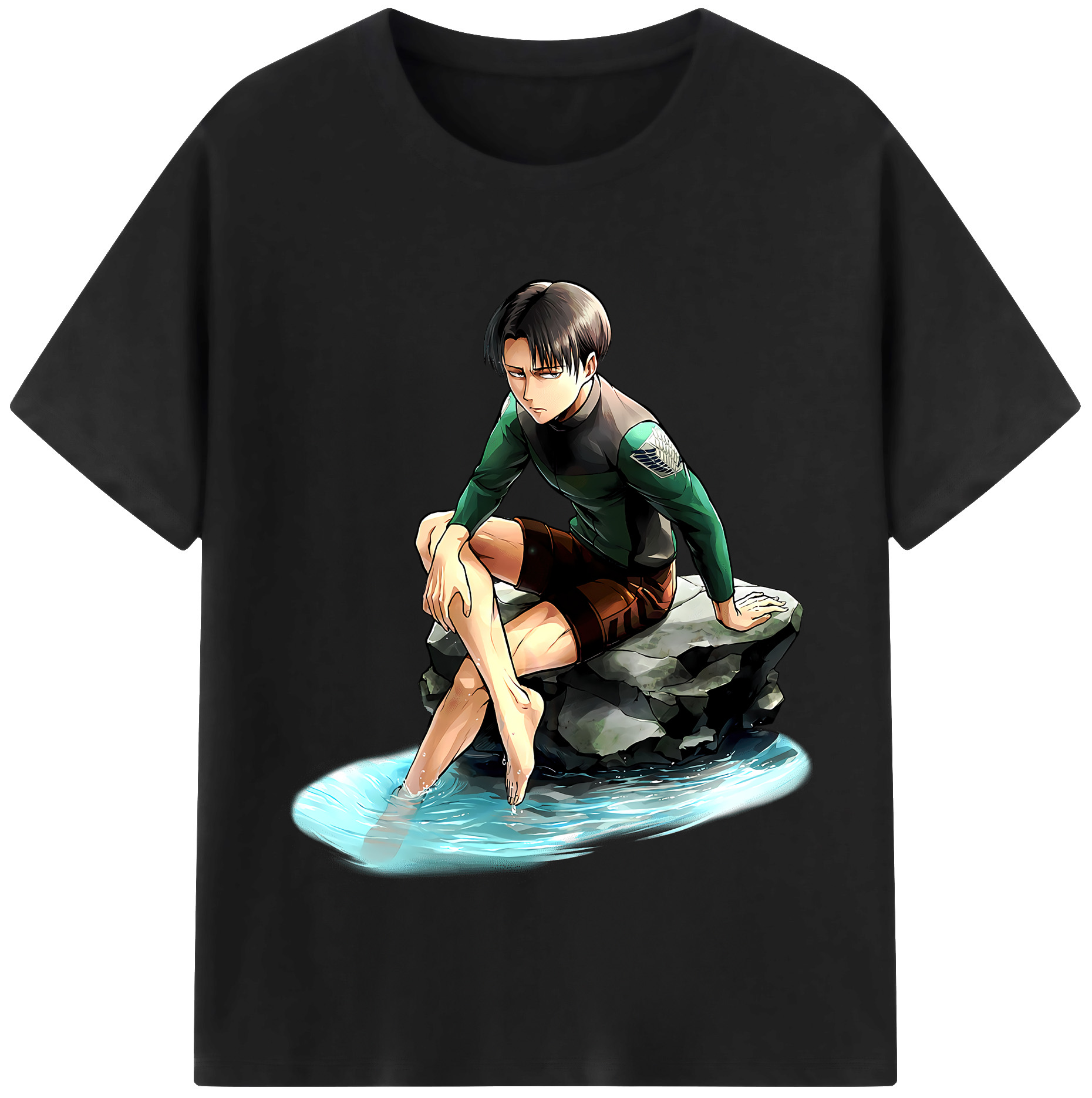 （画像用） 進撃の巨人 リヴァイ·アッカーマン Attack on Titan Levi Ackerman レディースカジュアルプリントTシャツ（綿100％）