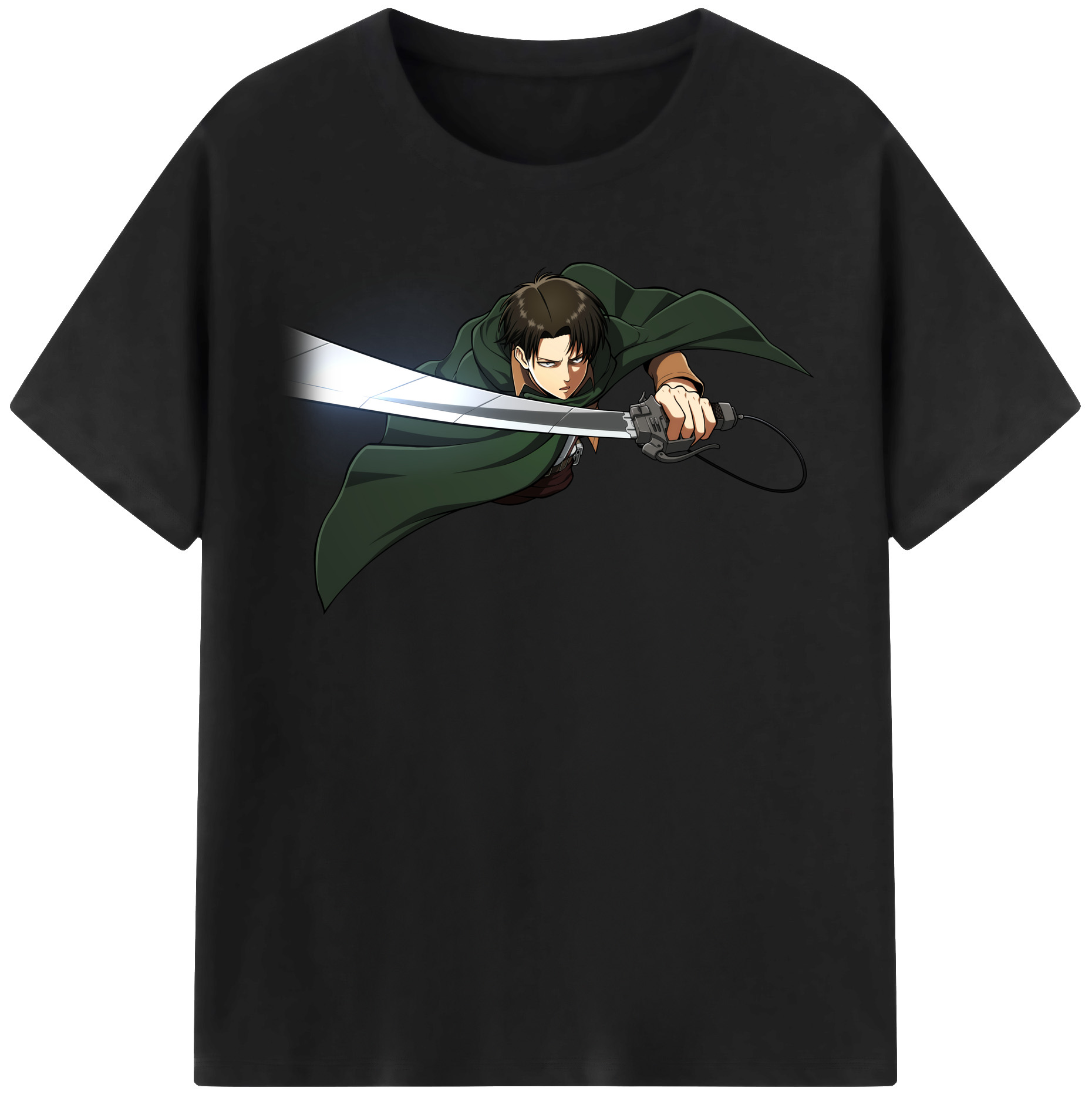 （画像用） 進撃の巨人 リヴァイ·アッカーマン Attack on Titan Levi Ackerman レディースカジュアルプリントTシャツ（綿100％）