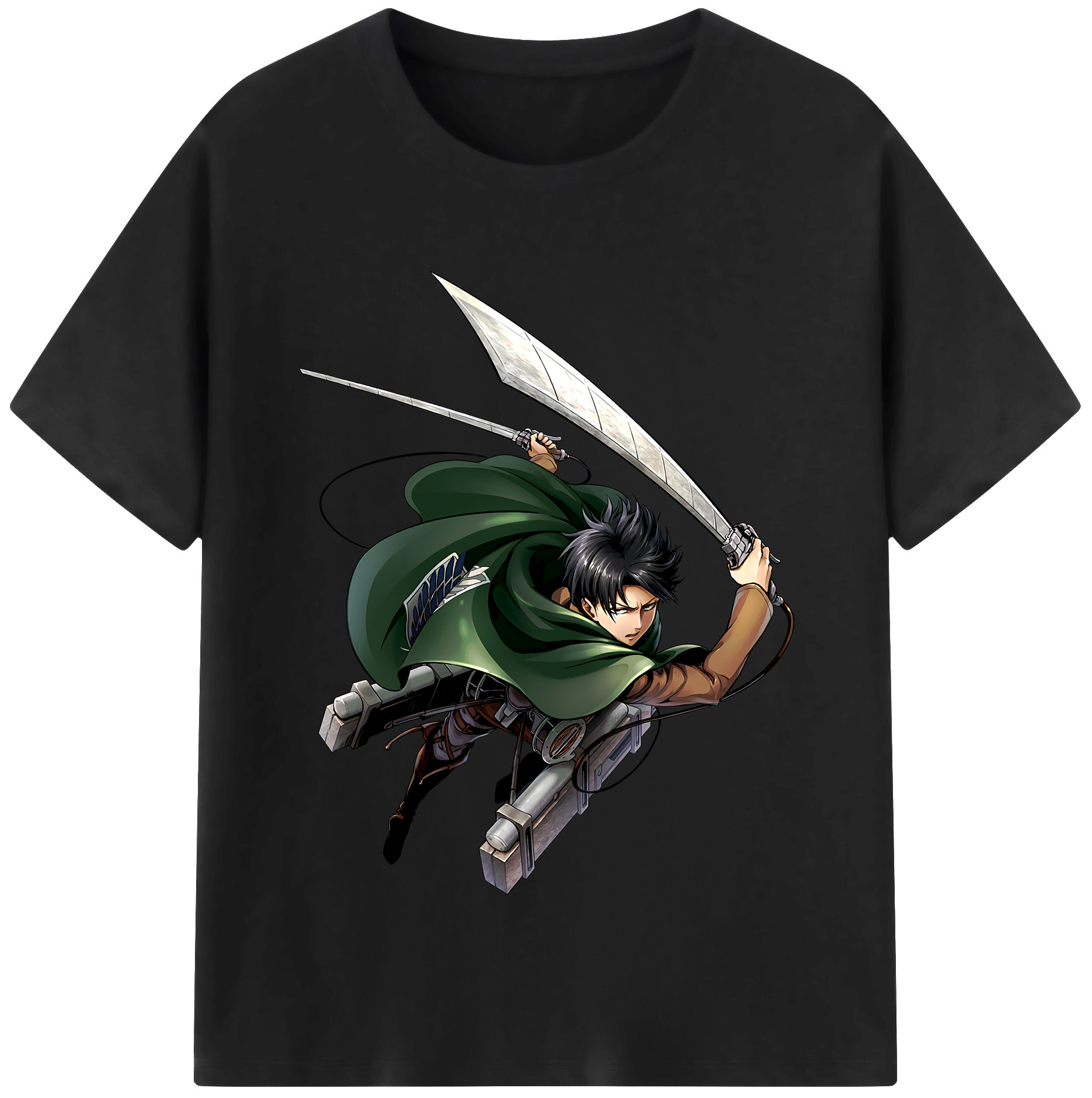 （画像用） 進撃の巨人 リヴァイ·アッカーマン Attack on Titan Levi Ackerman レディースカジュアルプリントTシャツ（綿100％）