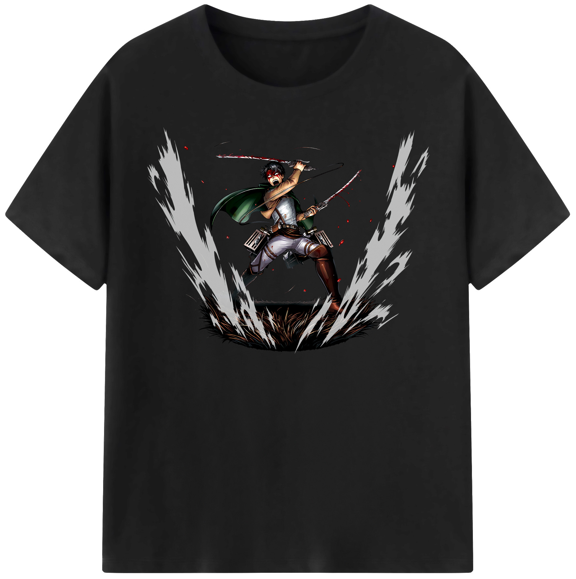 （画像用） 進撃の巨人 リヴァイ·アッカーマン Attack on Titan Levi Ackerman レディースカジュアルプリントTシャツ（綿100％）