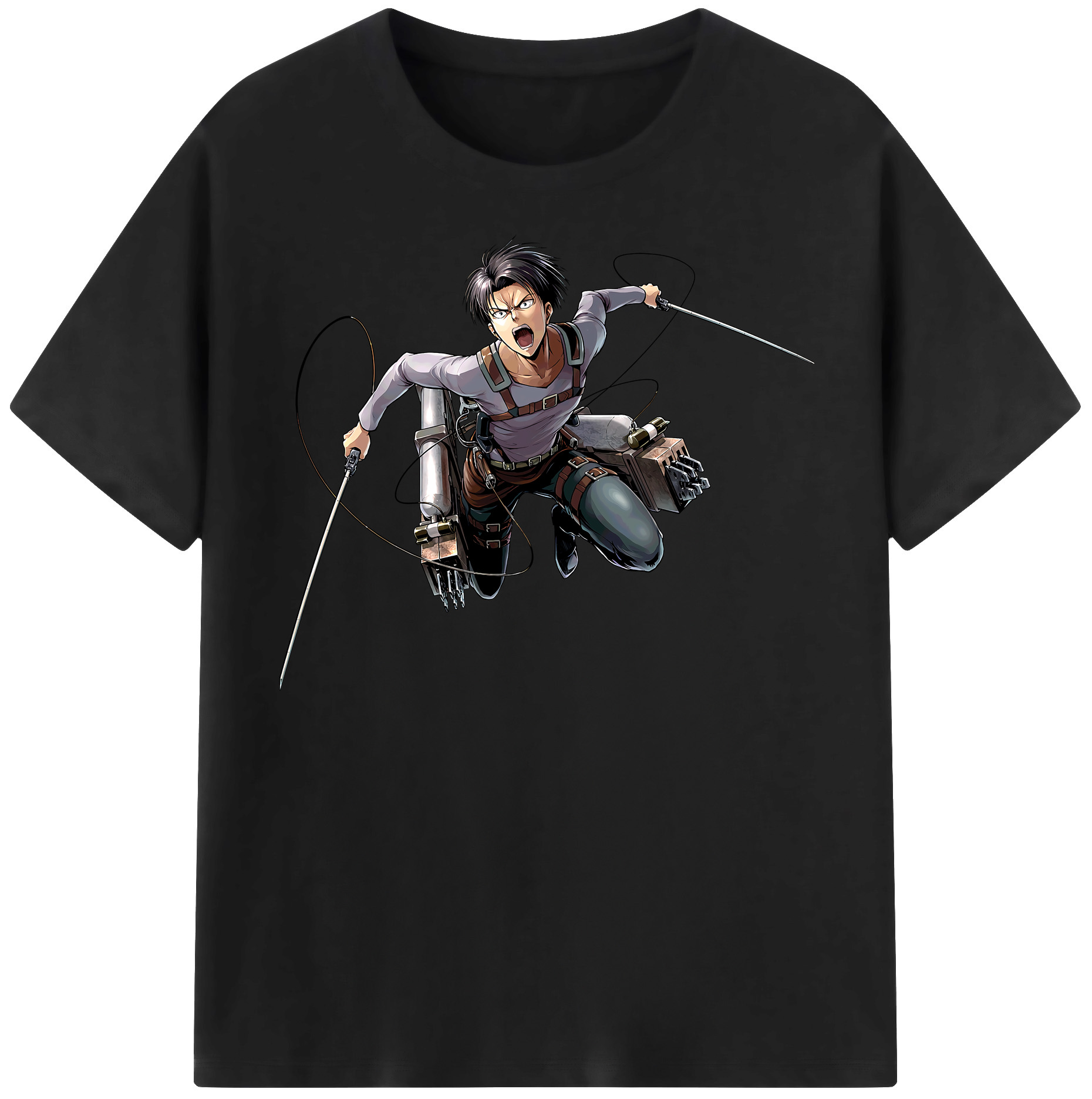 （画像用） 進撃の巨人 リヴァイ·アッカーマン Attack on Titan Levi Ackerman レディースカジュアルプリントTシャツ（綿100％）