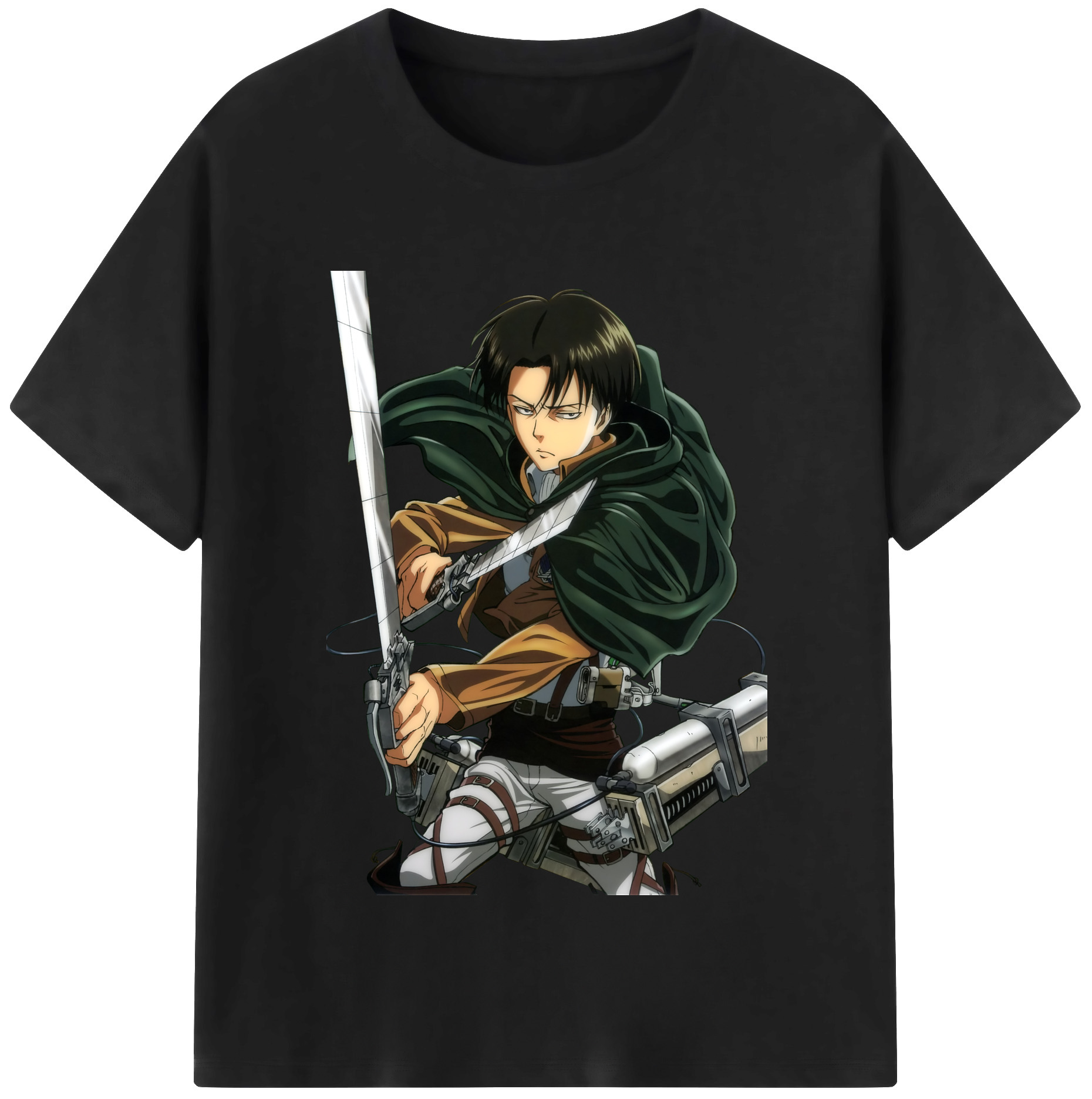 （画像用） 進撃の巨人 リヴァイ·アッカーマン Attack on Titan Levi Ackerman レディースカジュアルプリントTシャツ（綿100％）
