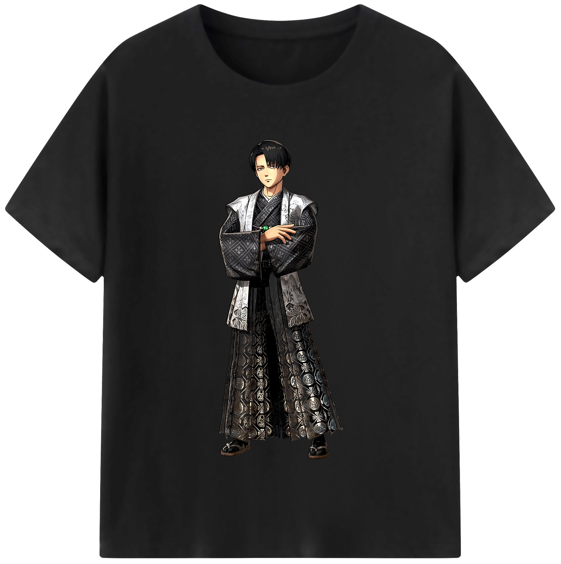 （画像用） 進撃の巨人 リヴァイ·アッカーマン Attack on Titan Levi Ackerman レディースカジュアルプリントTシャツ（綿100％）