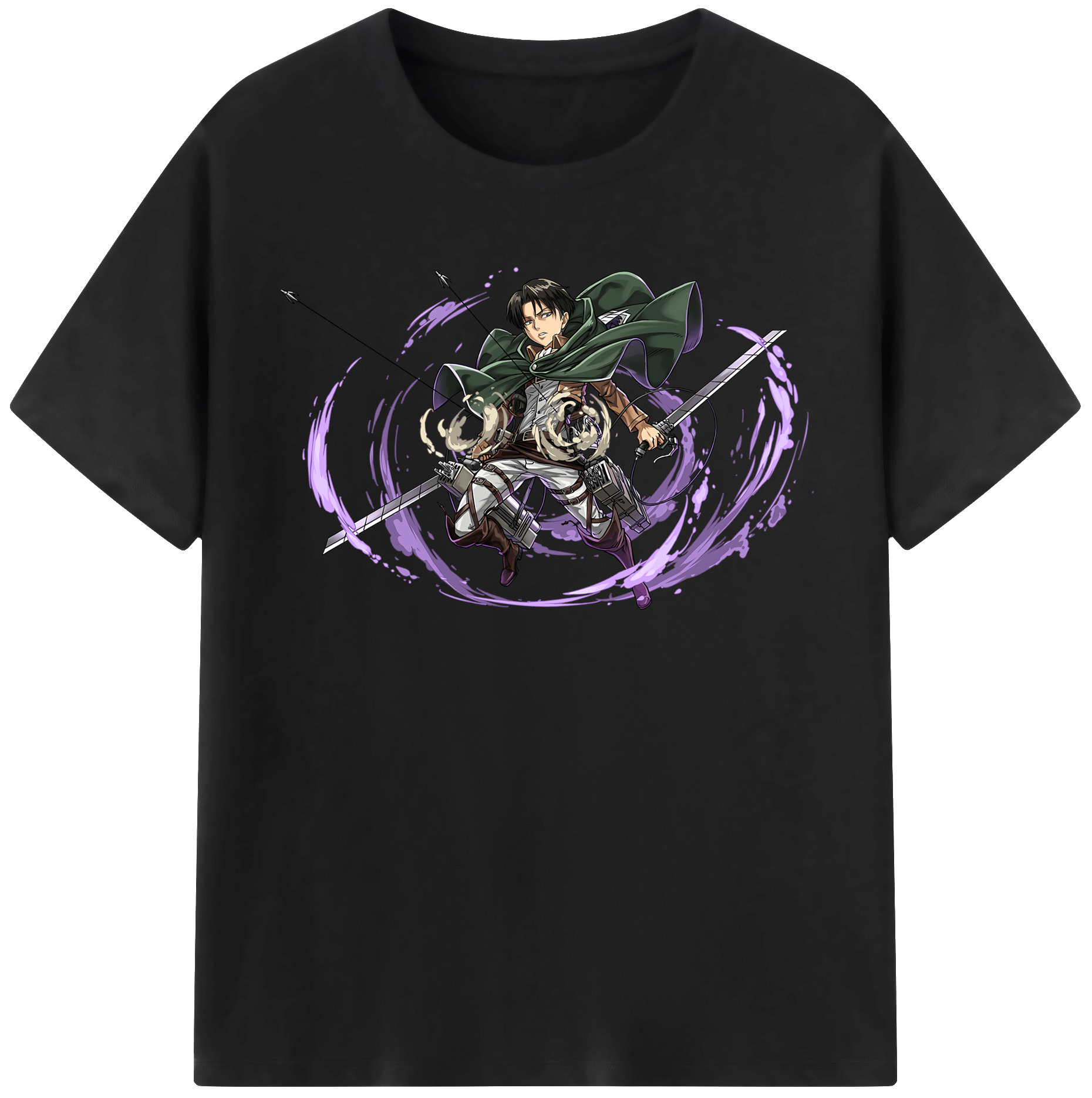 （画像用） 進撃の巨人 リヴァイ·アッカーマン Attack on Titan Levi Ackerman レディースカジュアルプリントTシャツ（綿100％）