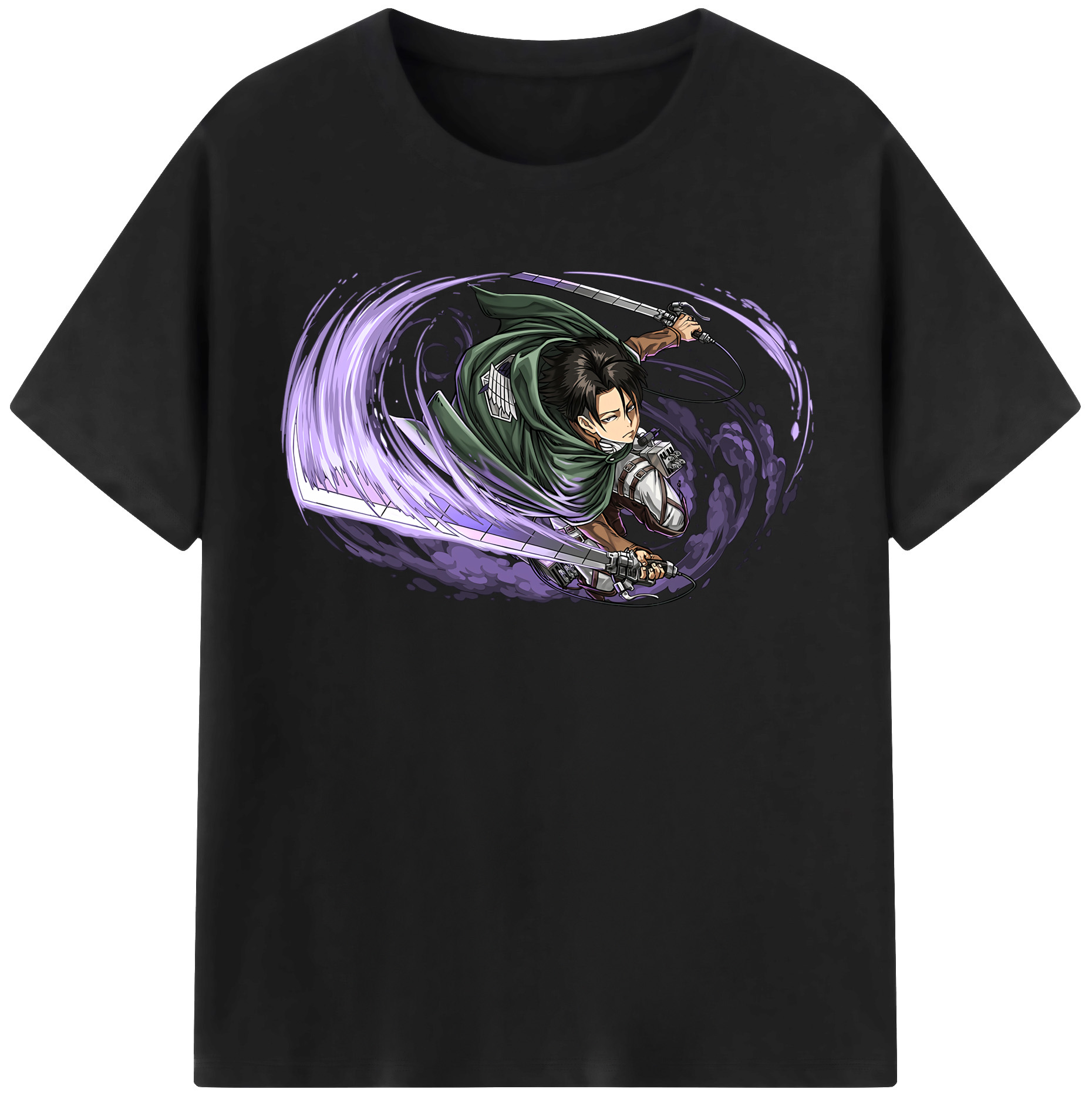 （画像用） 進撃の巨人 リヴァイ·アッカーマン Attack on Titan Levi Ackerman レディースカジュアルプリントTシャツ（綿100％）