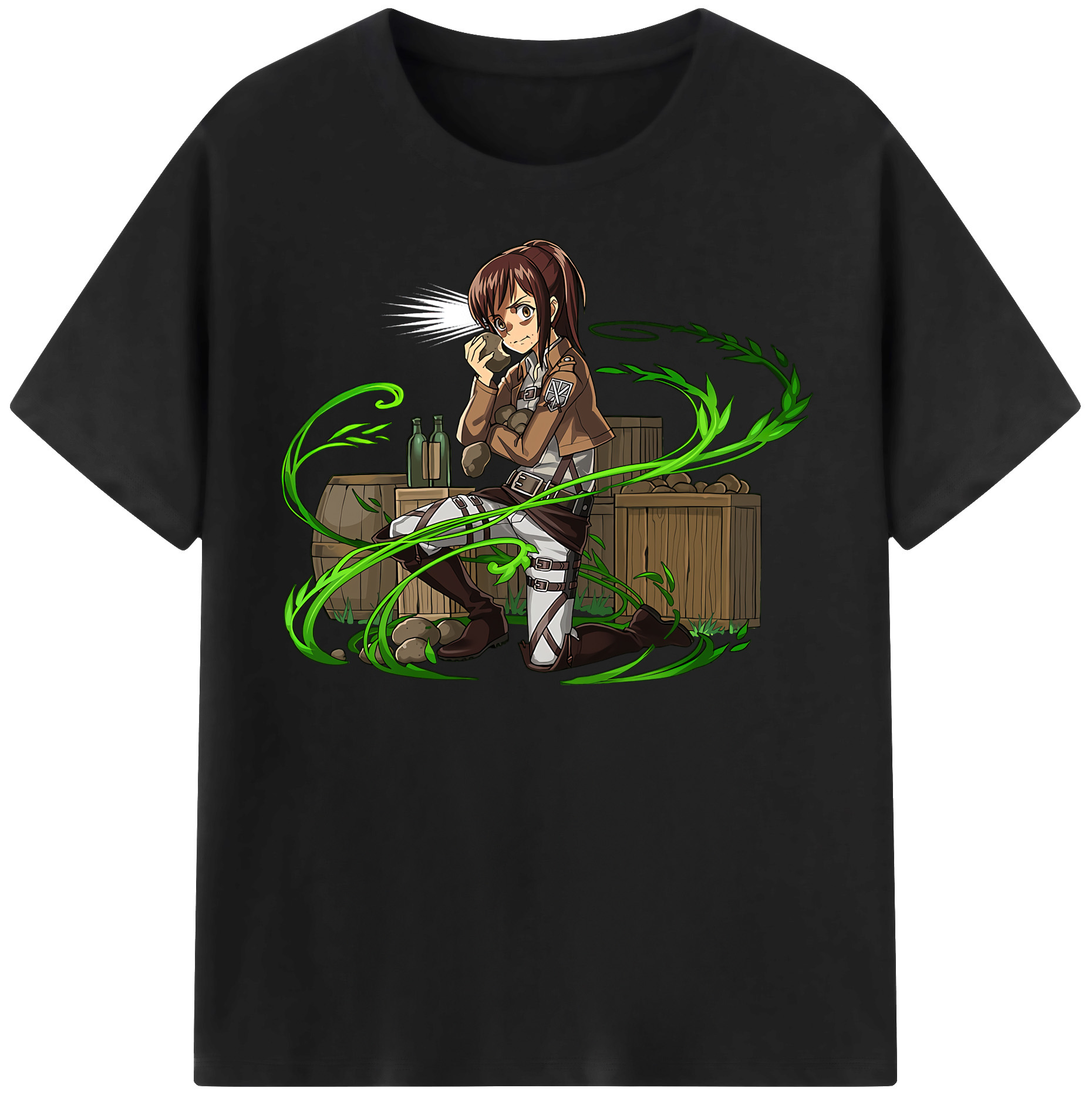 （画像用） 進撃の巨人 サシャ·ブラウス Attack on Titan Sasha Blaus レディースカジュアルプリントTシャツ（綿100％）