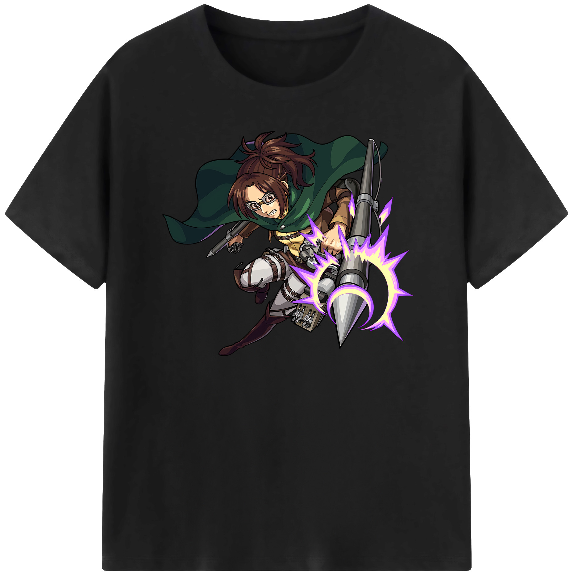 （画像用） 進撃の巨人 ハンジ·ゾエ Attack on Titan Hanji Zoe レディースカジュアルプリントTシャツ（綿100％）