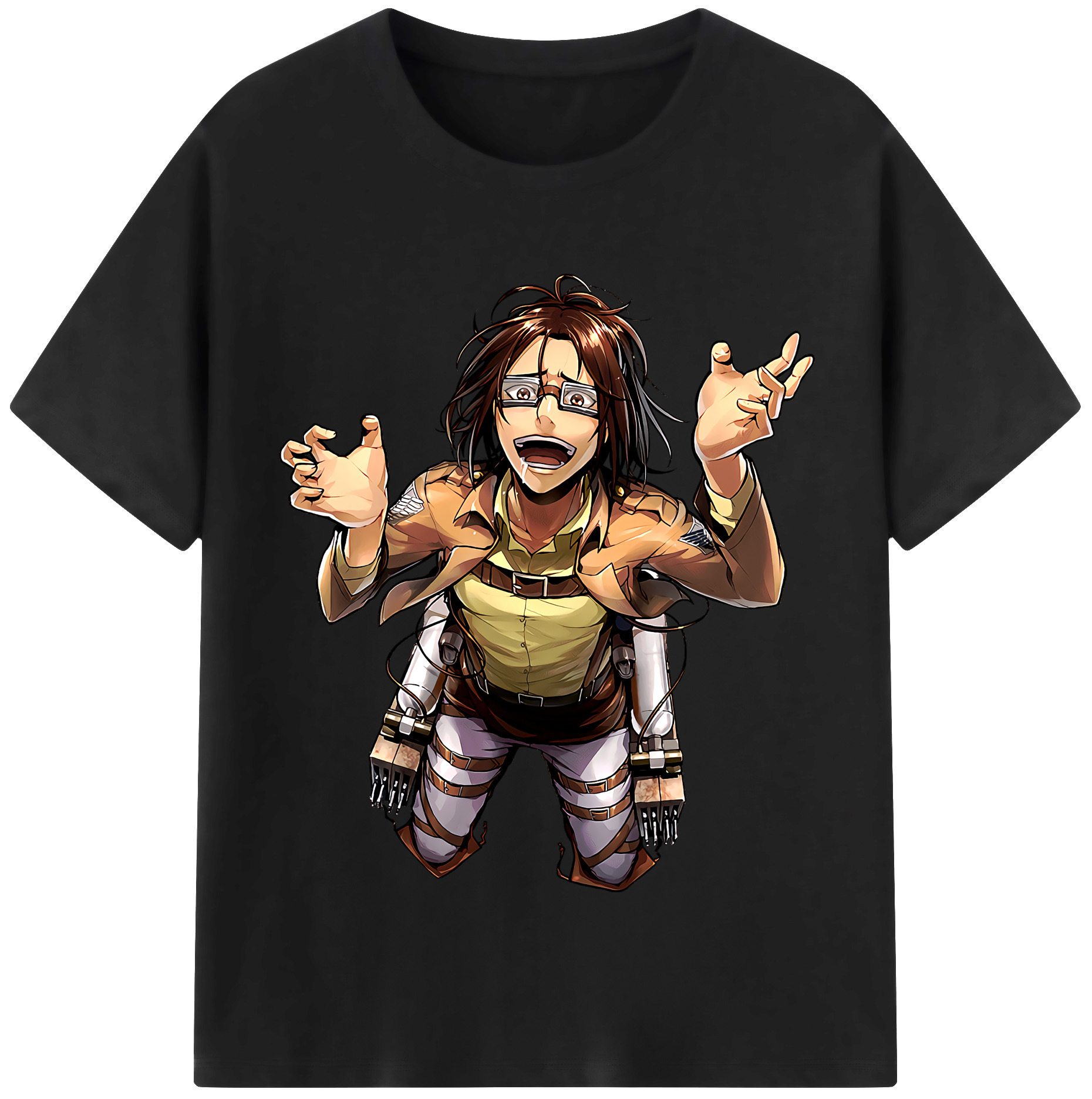 （画像用） 進撃の巨人 ハンジ·ゾエ Attack on Titan Hanji Zoe レディースカジュアルプリントTシャツ（綿100％）