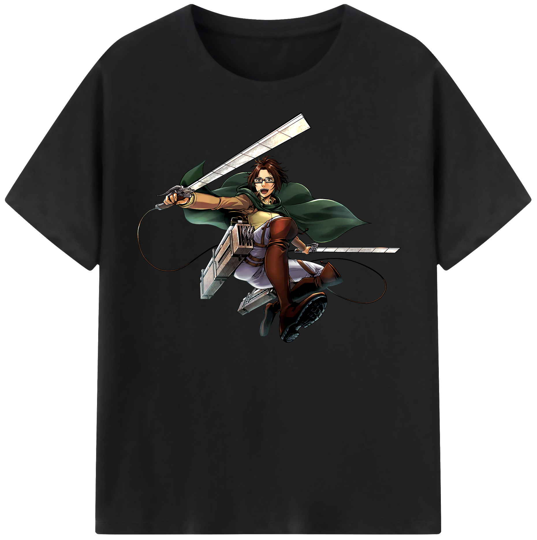 （画像用） 進撃の巨人 ハンジ·ゾエ Attack on Titan Hanji Zoe レディースカジュアルプリントTシャツ（綿100％）