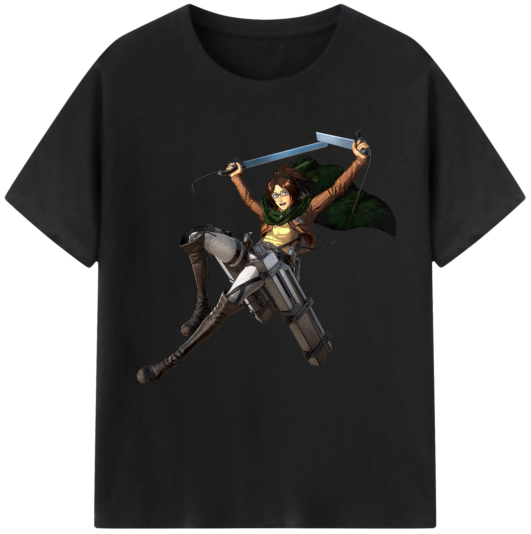 （画像用） 進撃の巨人 ハンジ·ゾエ Attack on Titan Hanji Zoe レディースカジュアルプリントTシャツ（綿100％）
