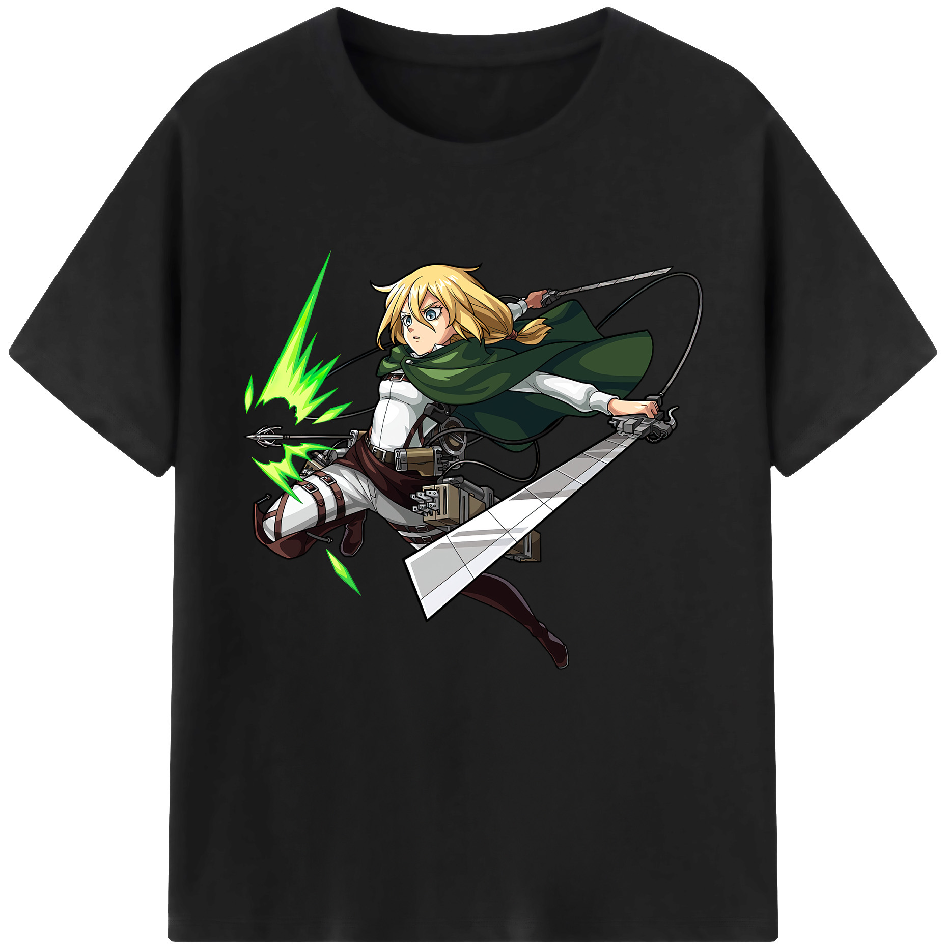 （画像用） 進撃の巨人 クリスタ·レンズ Attack on Titan Christa Lenz レディースカジュアルプリントTシャツ（綿100％）