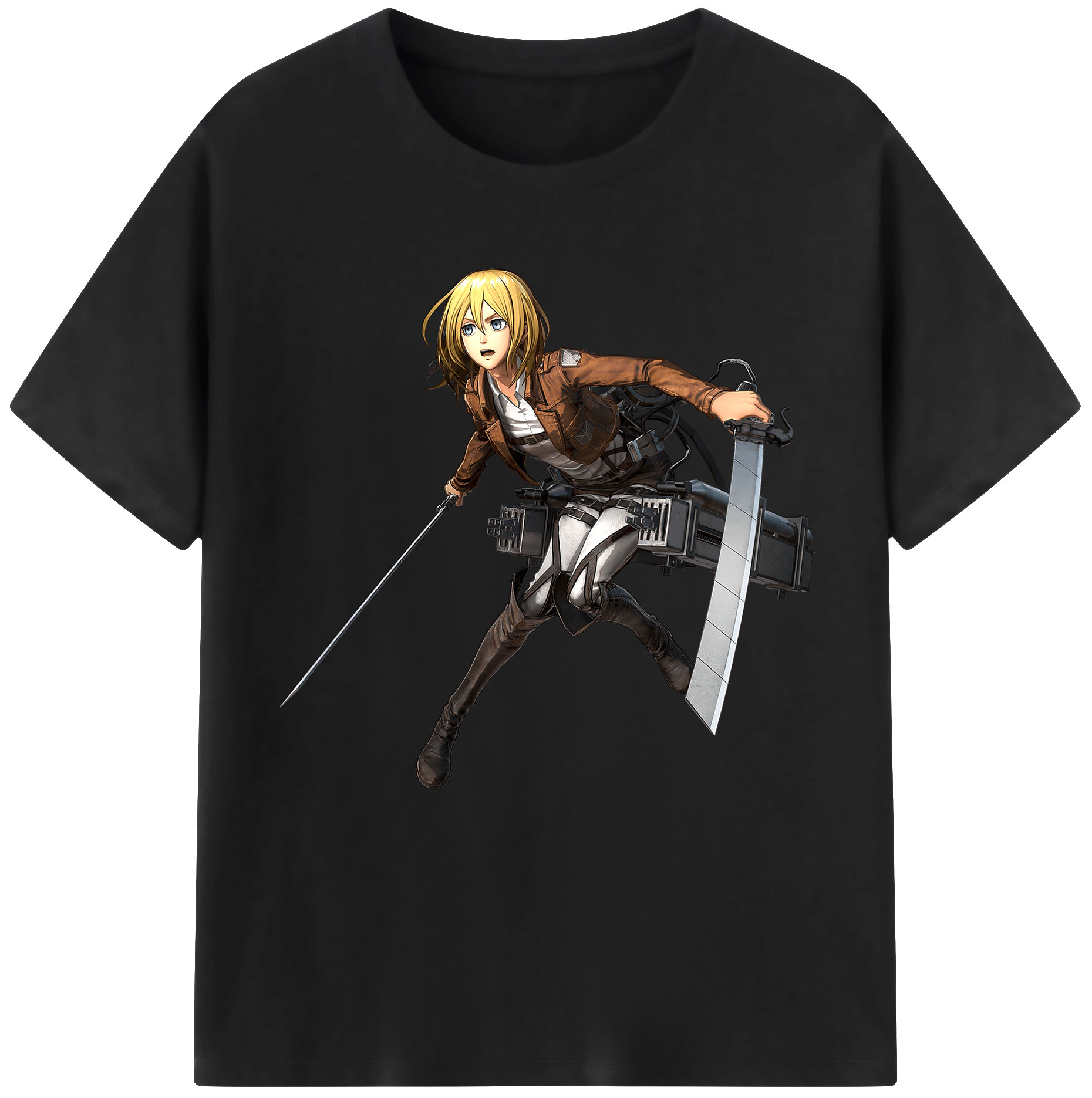 （画像用） 進撃の巨人 クリスタ·レンズ Attack on Titan Christa Lenz レディースカジュアルプリントTシャツ（綿100％）