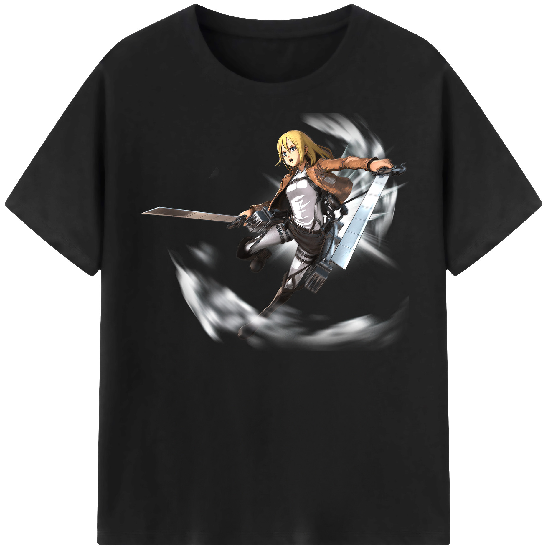 （画像用） 進撃の巨人 クリスタ·レンズ Attack on Titan Christa Lenz レディースカジュアルプリントTシャツ（綿100％）
