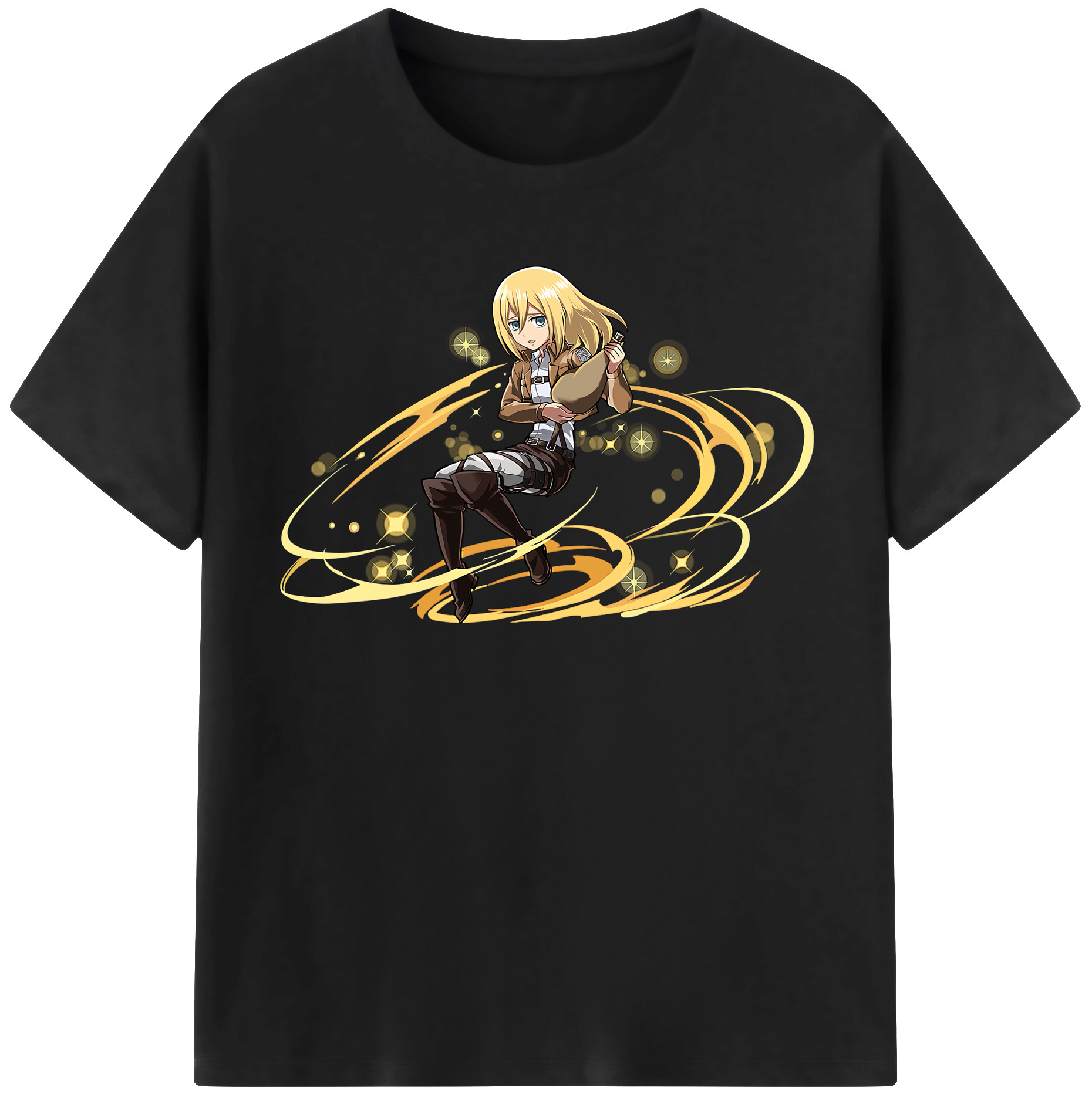 （画像用） 進撃の巨人 クリスタ·レンズ Attack on Titan Christa Lenz レディースカジュアルプリントTシャツ（綿100％）