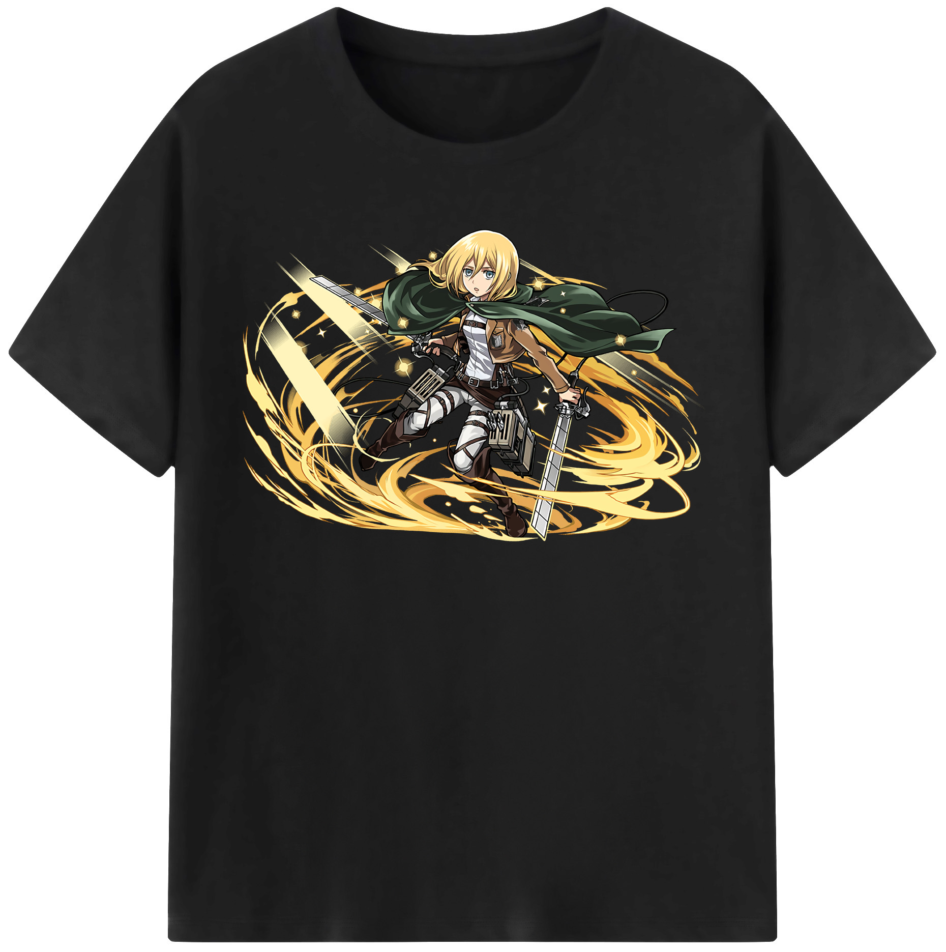 （画像用） 進撃の巨人 クリスタ·レンズ Attack on Titan Christa Lenz レディースカジュアルプリントTシャツ（綿100％）
