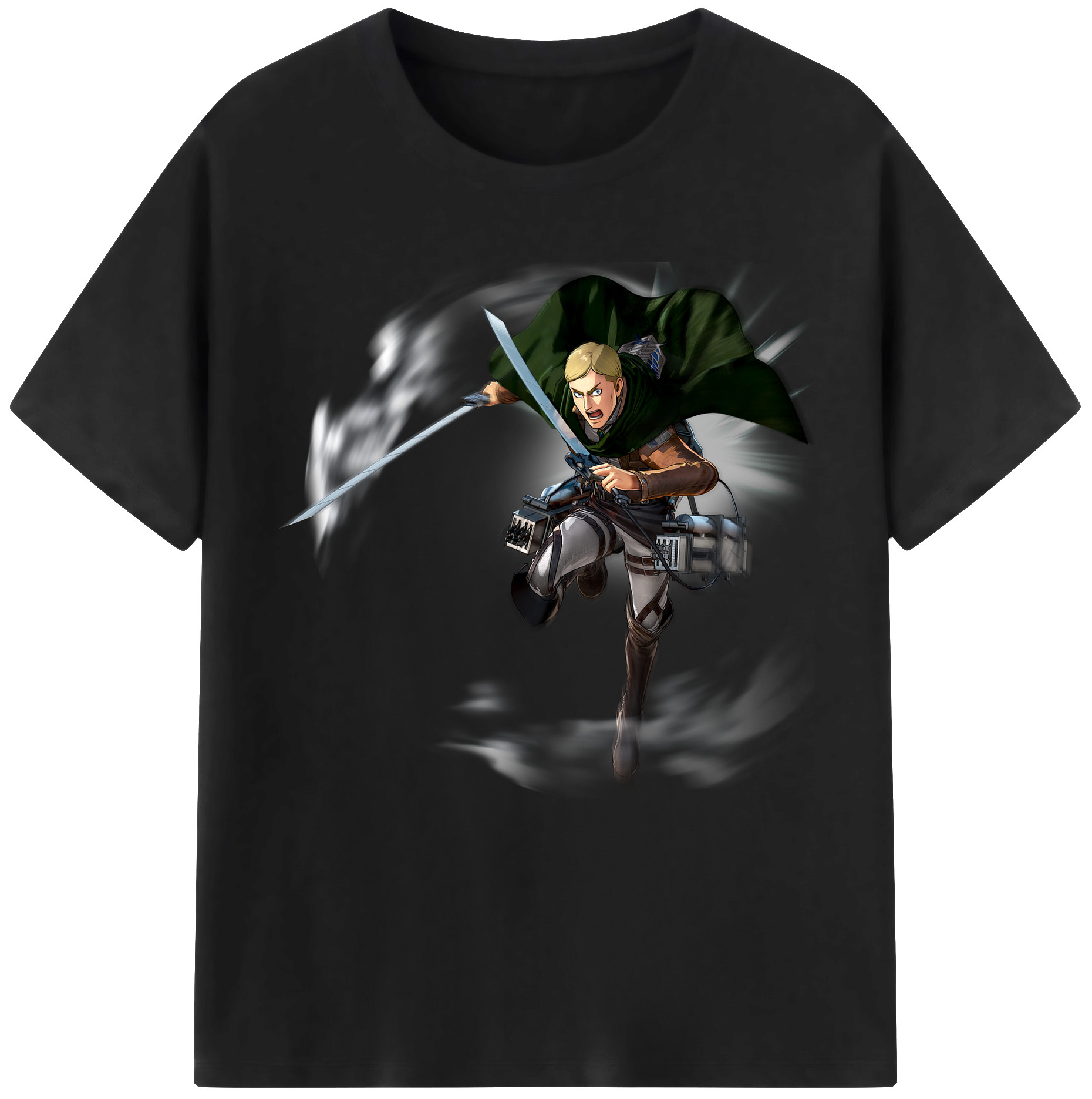 （画像用） 進撃の巨人 エルヴィン・スミス Attack on Titan Erwin Smith レディースカジュアルプリントTシャツ（綿100％）