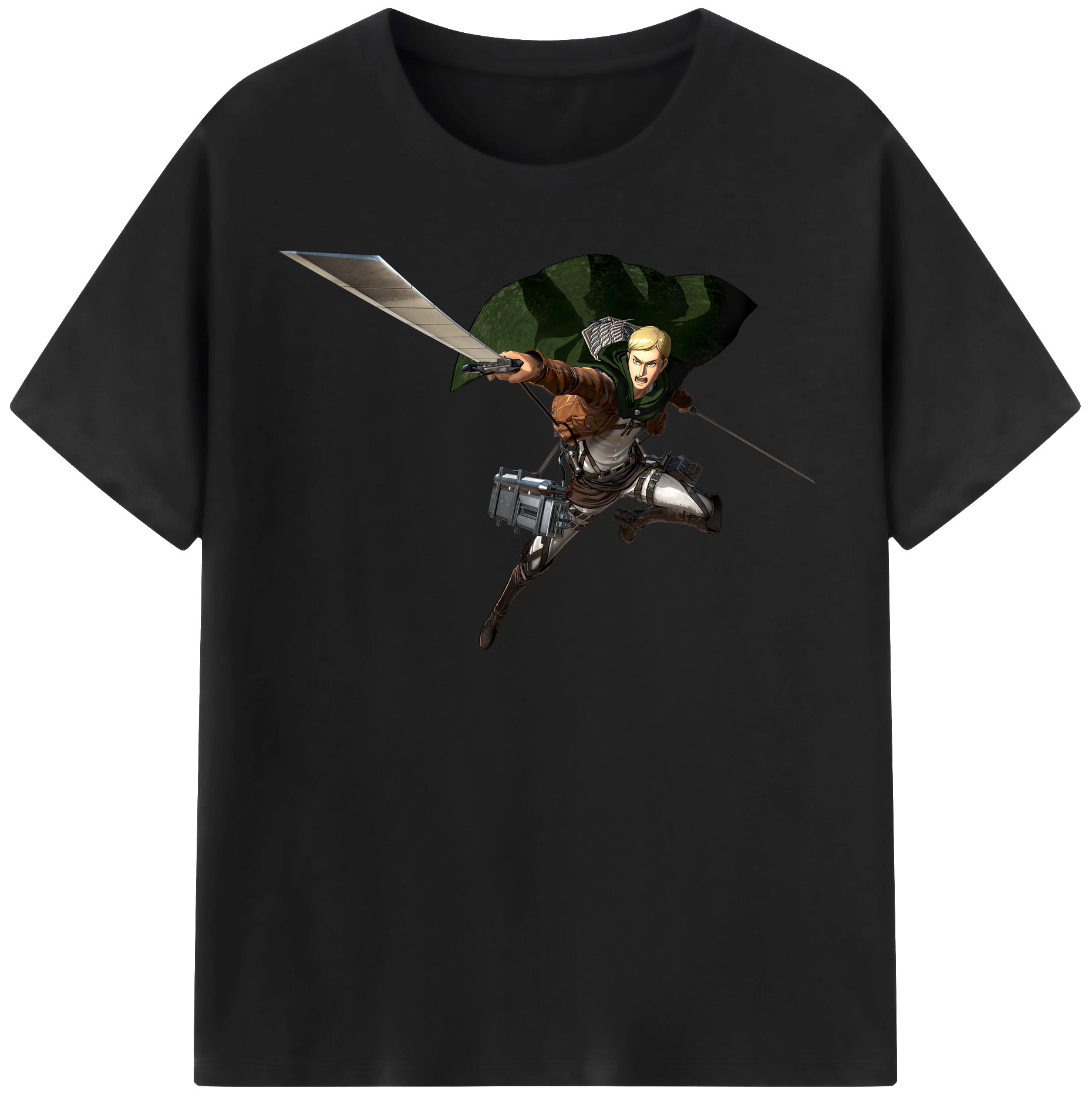 （画像用） 進撃の巨人 エルヴィン・スミス Attack on Titan Erwin Smith レディースカジュアルプリントTシャツ（綿100％）