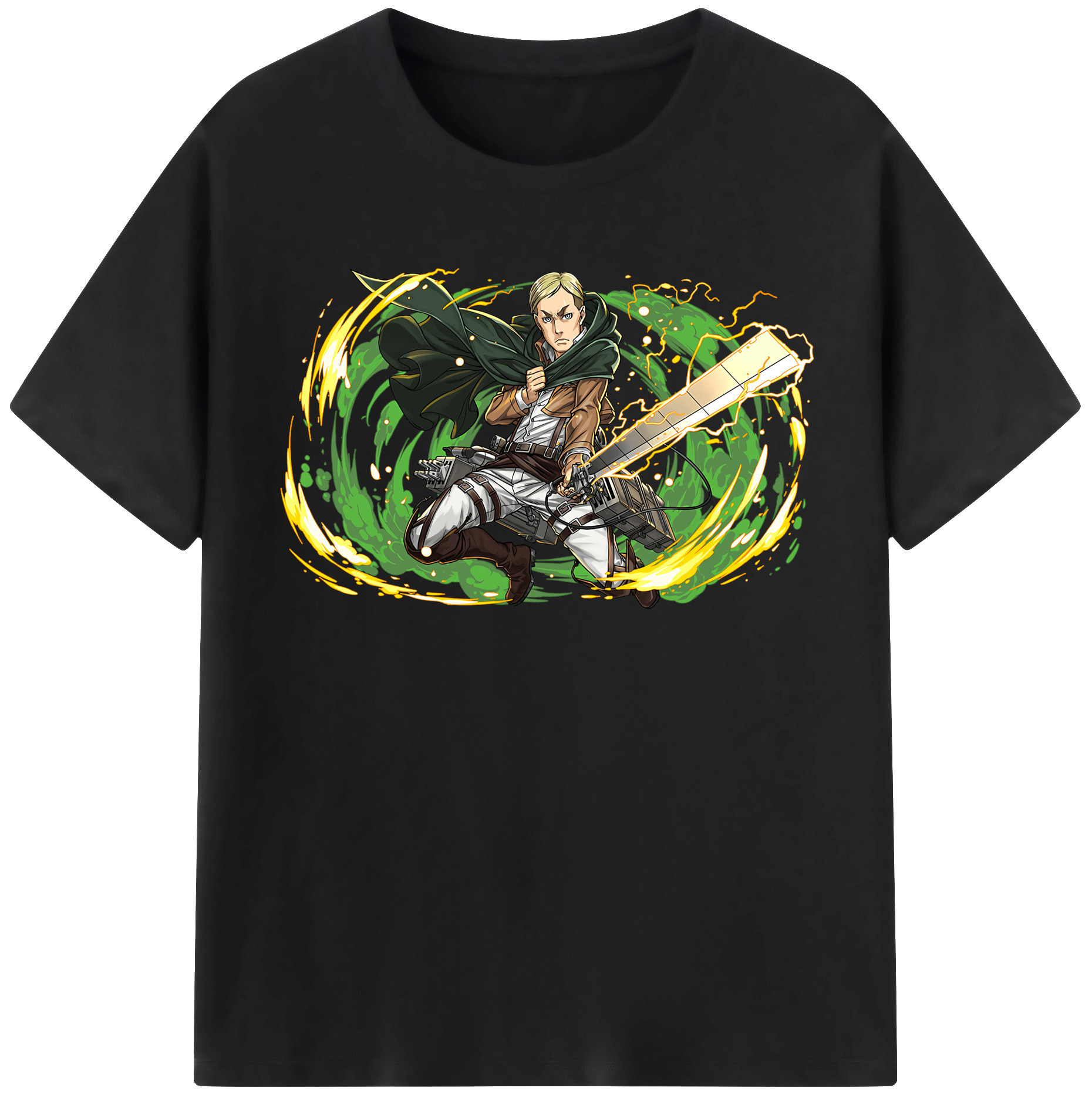 （画像用） 進撃の巨人 エルヴィン・スミス Attack on Titan Erwin Smith レディースカジュアルプリントTシャツ（綿100％）